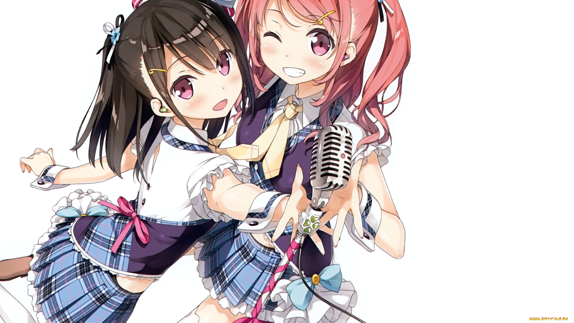 аниме, kantoku, , artbook, kurumi, kantoku, shizuku, арт, девочки, микрофон