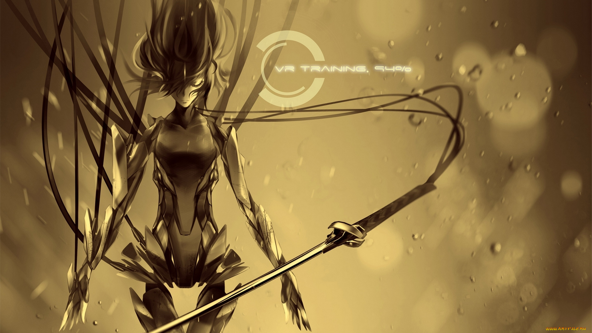 аниме, оружие, , техника, , технологии, арт, mikazuki, industry, провода, катана, робот