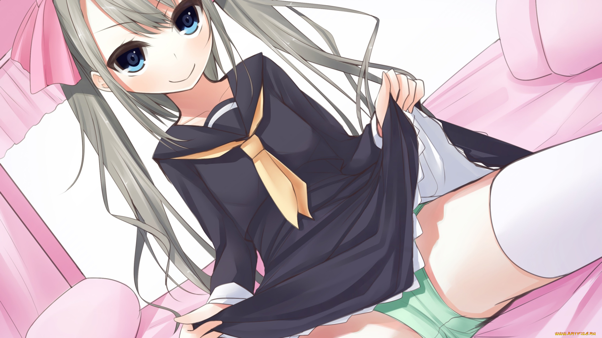 аниме, unknown, , другое, фон, взгляд, платье, девушка