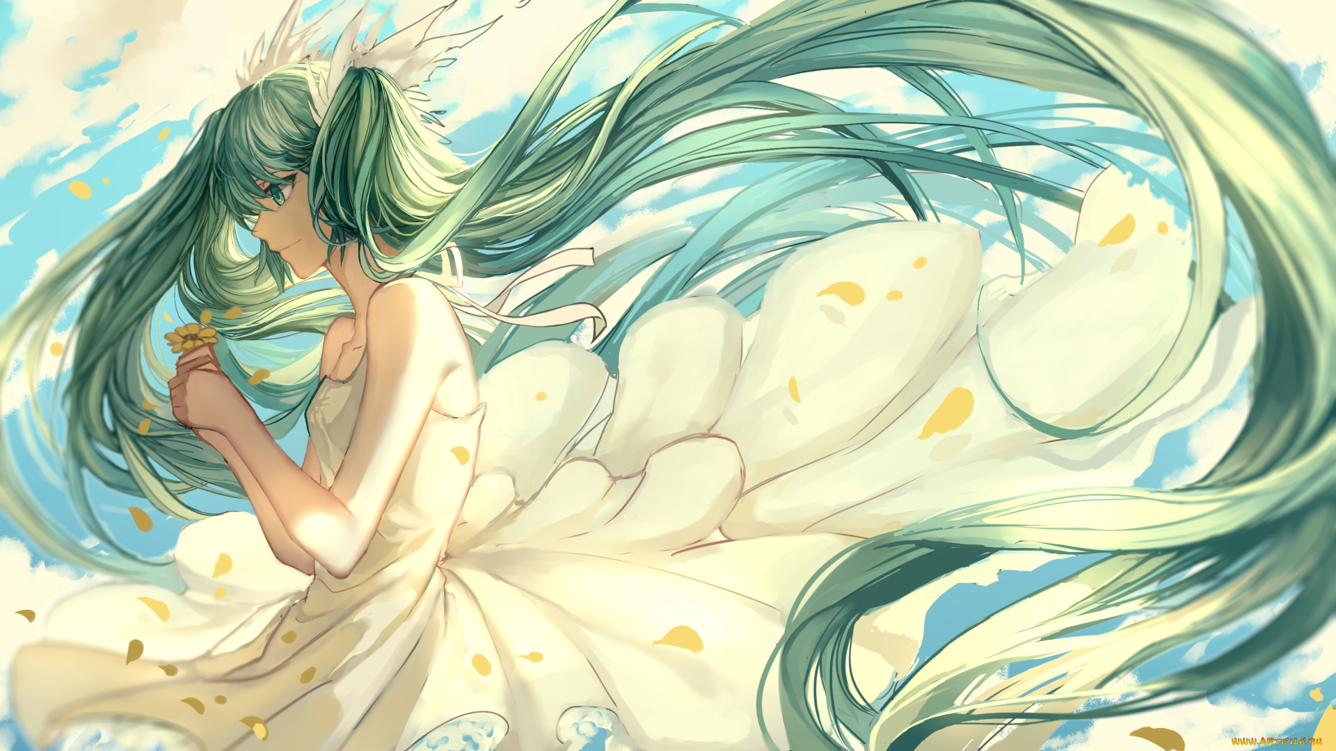 аниме, vocaloid, девушка, арт, artist, tagme, hatsune, miku, волосы