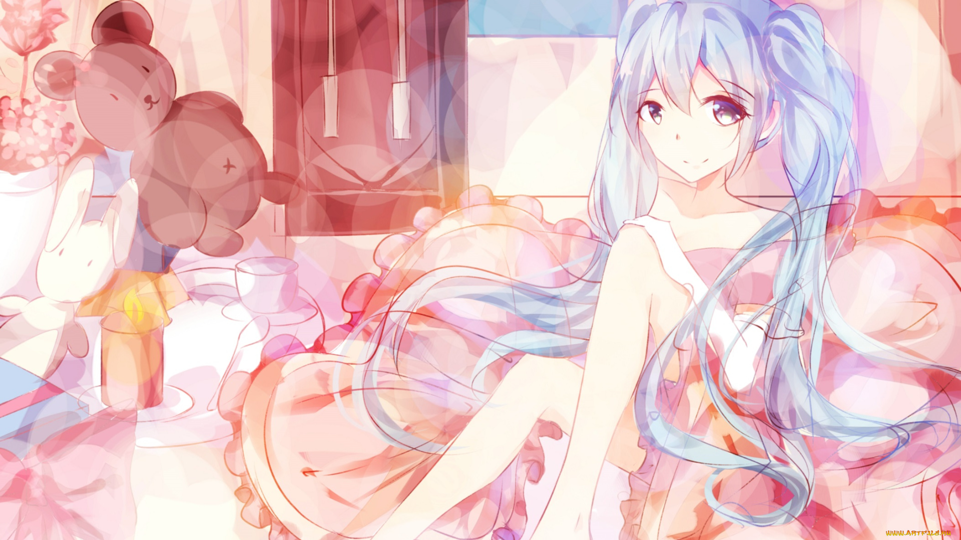 аниме, vocaloid, hatsune, miku, арт, девушка