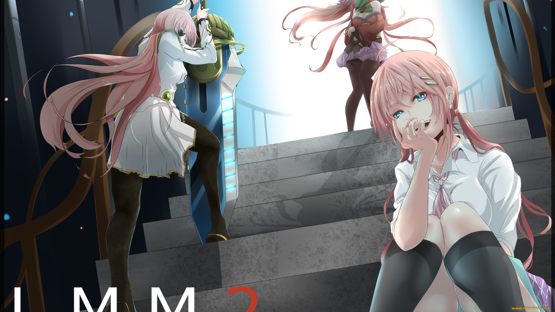 аниме, vocaloid, megurine, luka, девушки, арт, endo, меч