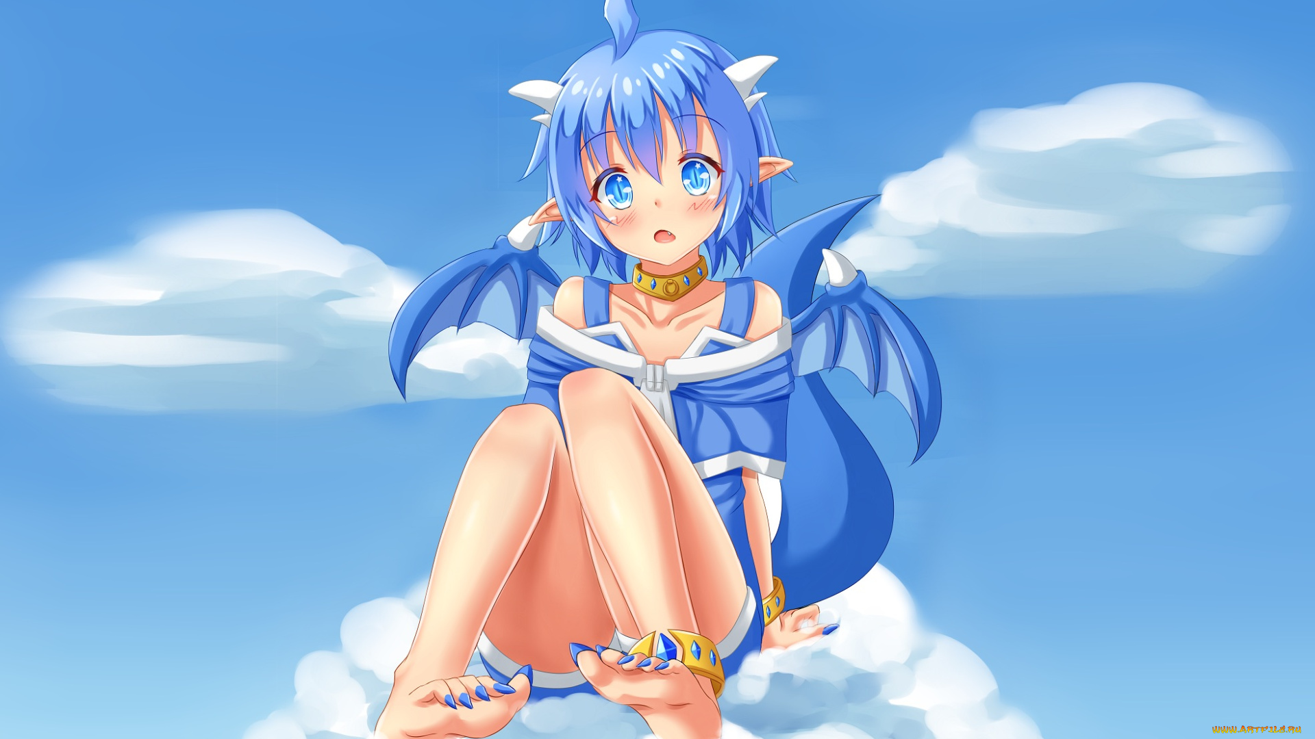 аниме, животные, , существа, fast-runner-2024, kota, дракончик, девочка, арт