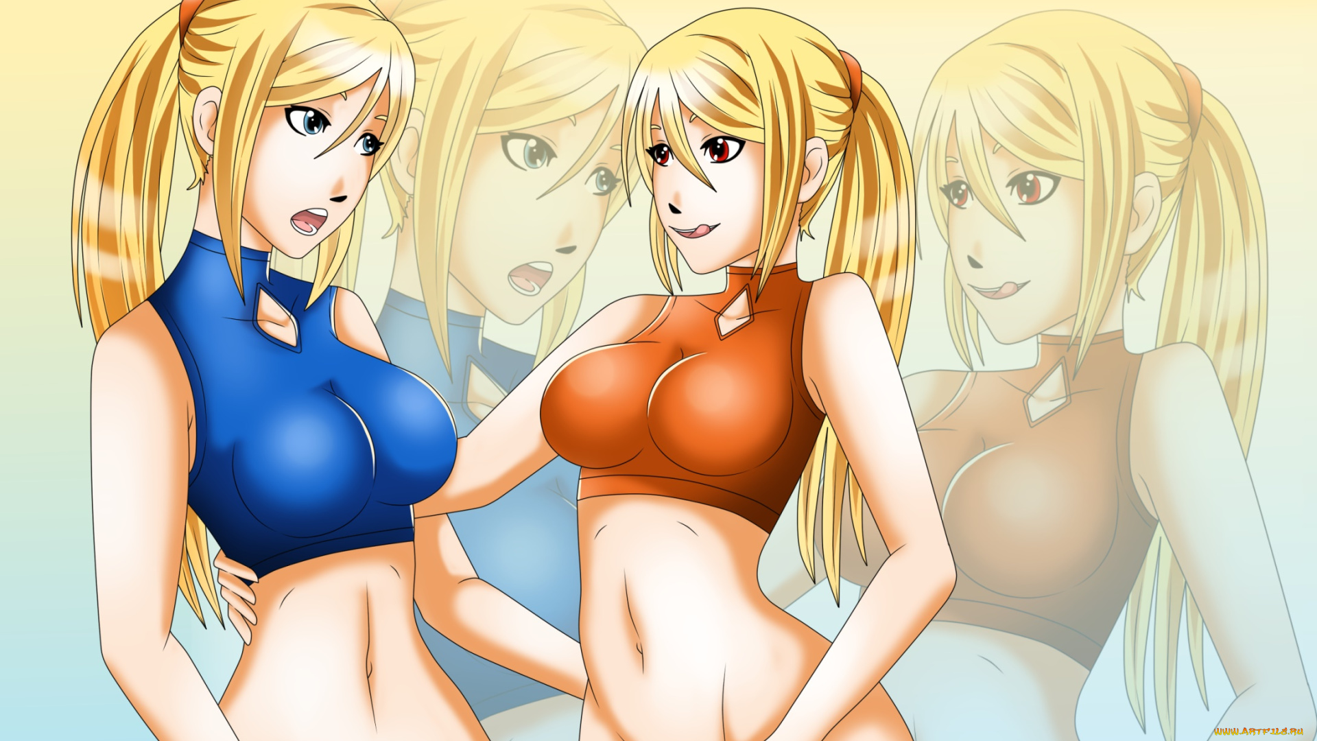 разное, арты, девушки, взгляд, фон