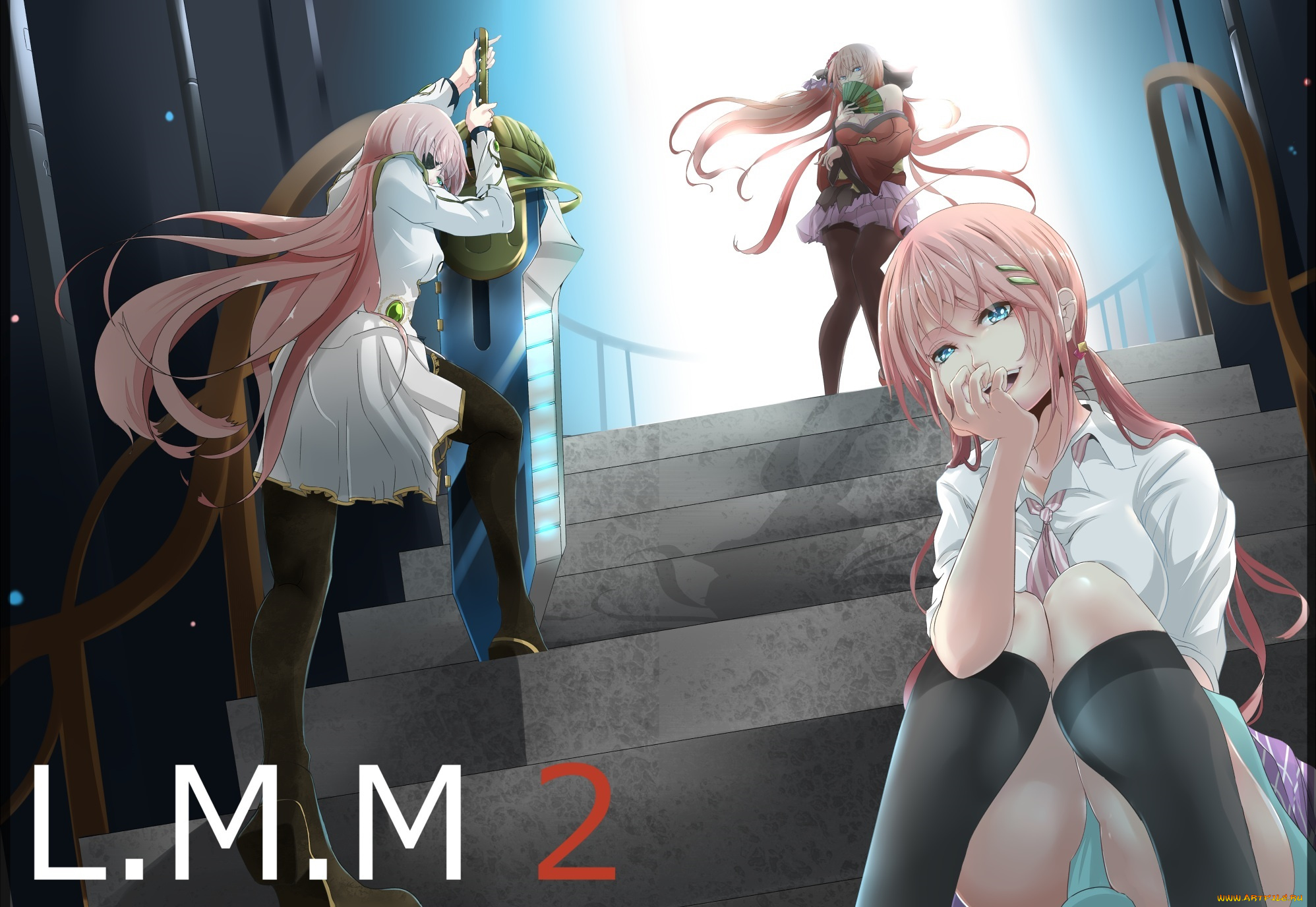 аниме, vocaloid, megurine, luka, девушки, арт, endo, меч