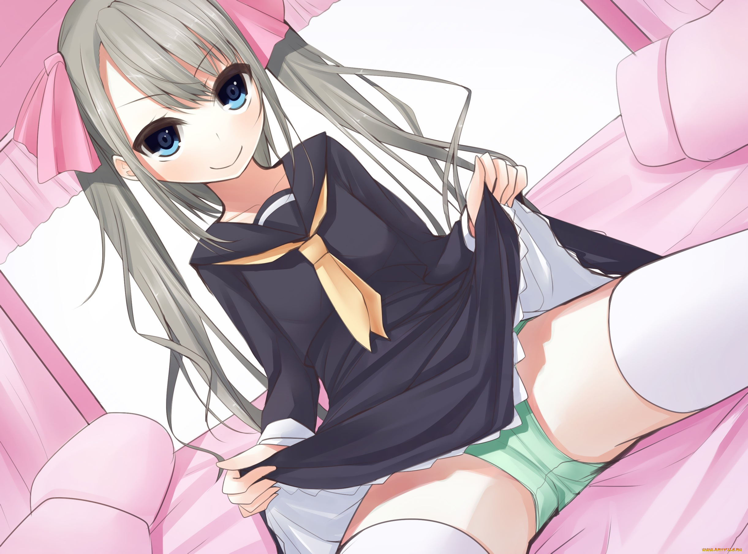 аниме, unknown, , другое, фон, взгляд, платье, девушка