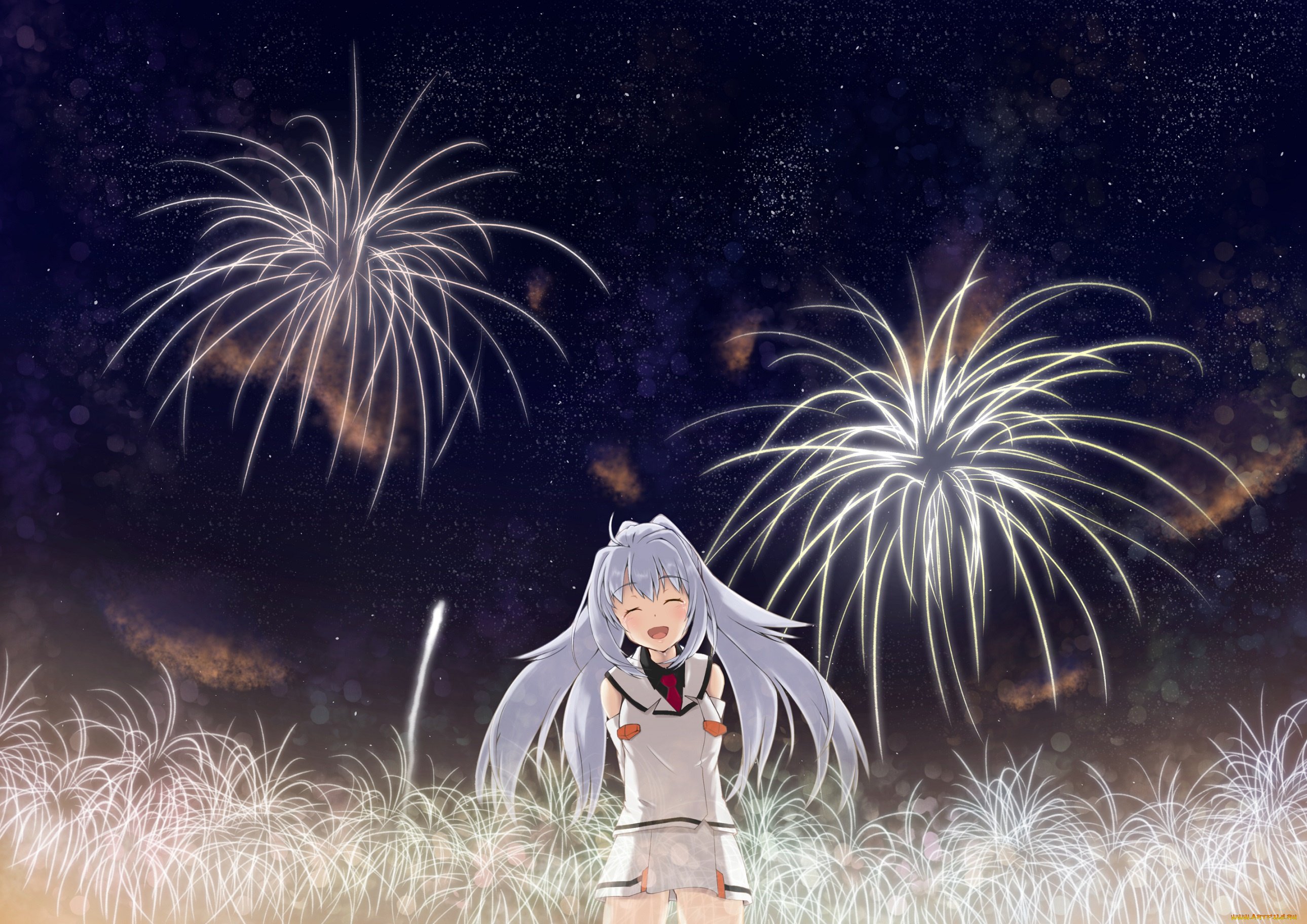 plastic, memories, аниме, ночь, арт, девушка, салюты, plastic, memories, tagme, artist, isla