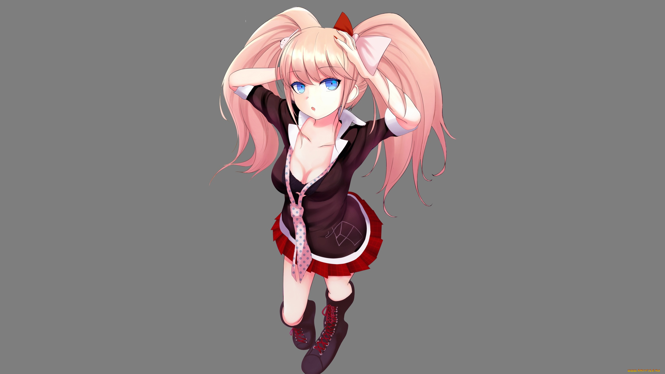 аниме, danganronpa, enoshima, junko, dangan-ronpa, девушка, фон, chiriera