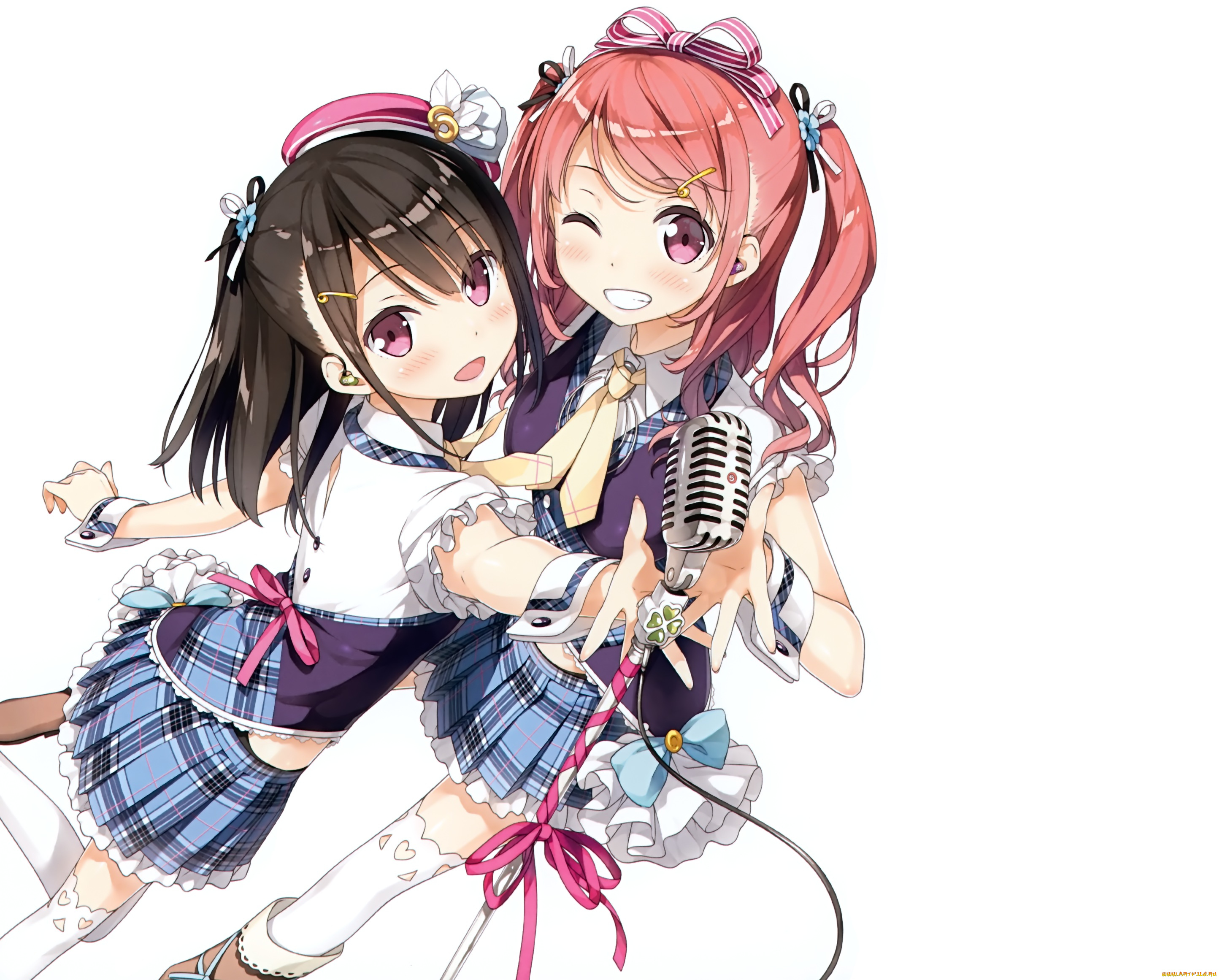 аниме, kantoku, , artbook, kurumi, kantoku, shizuku, арт, девочки, микрофон