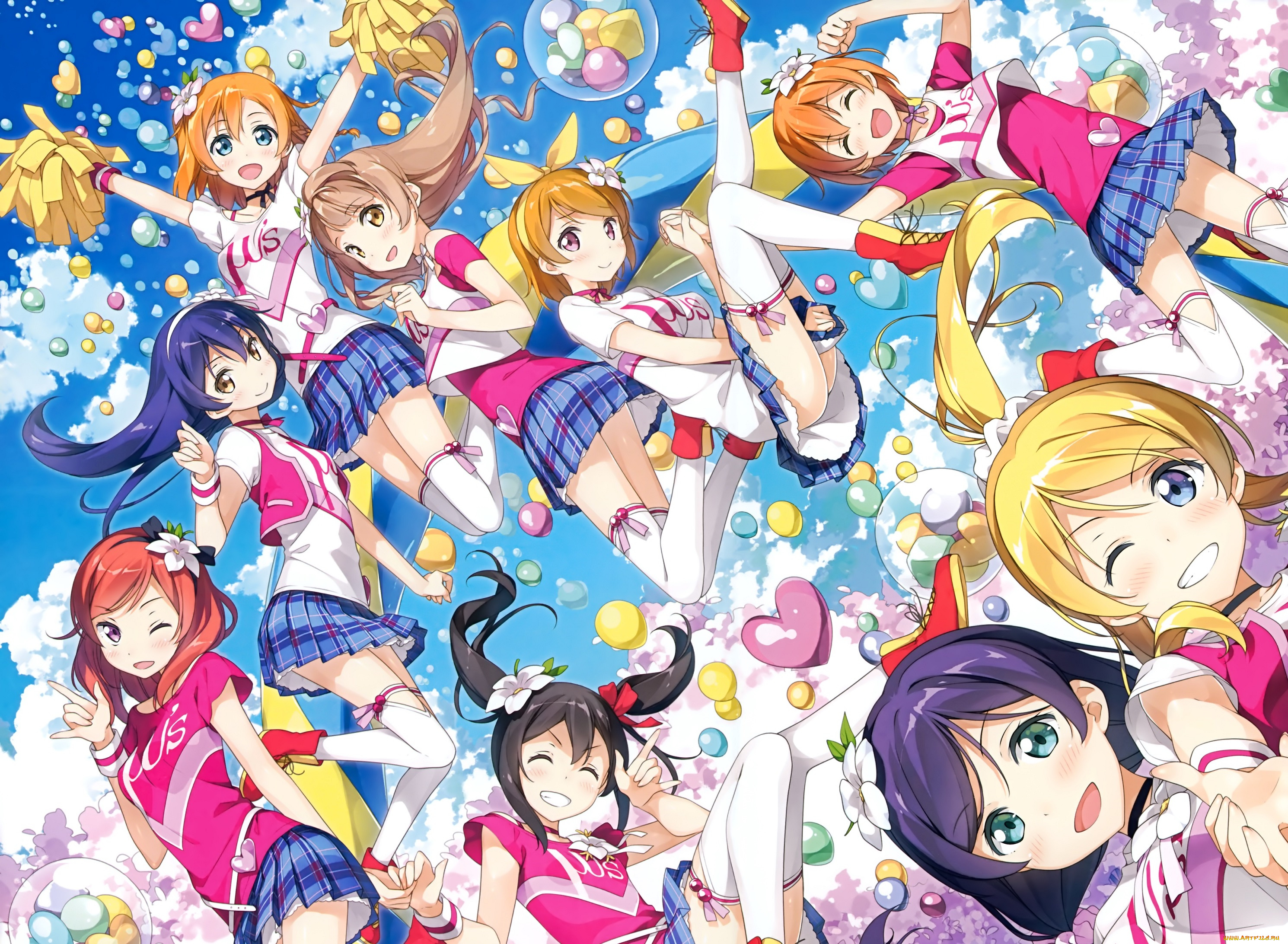 аниме, love, live, , school, idol, project, ayase, eri, hoshizora, rin, koizumi, hanayo, kousaka, honoka, minami, kotori, nishikino, maki, sonoda, umi, toujou, nozomi, yazawa, nico, арт, девочки, kantoku