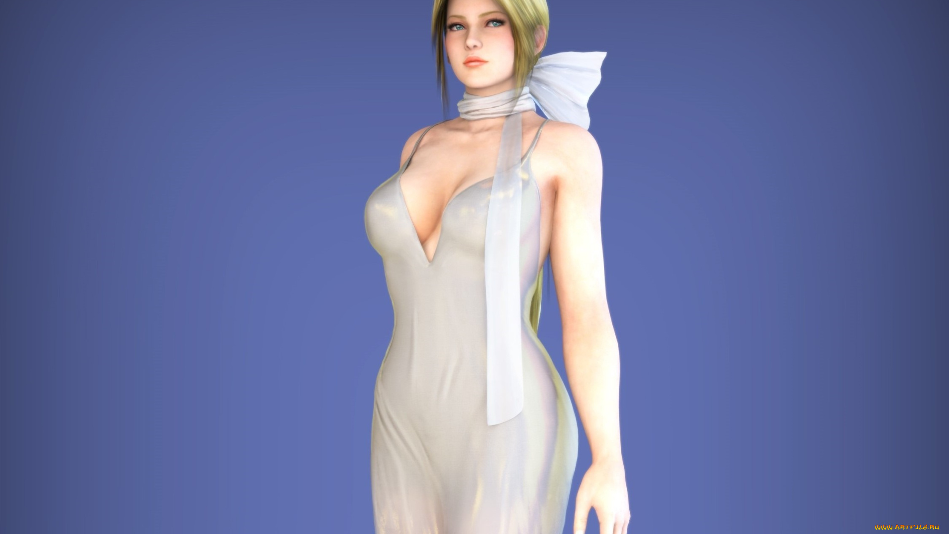 3д, графика, аниме, , anime, девушка, взгляд, фон