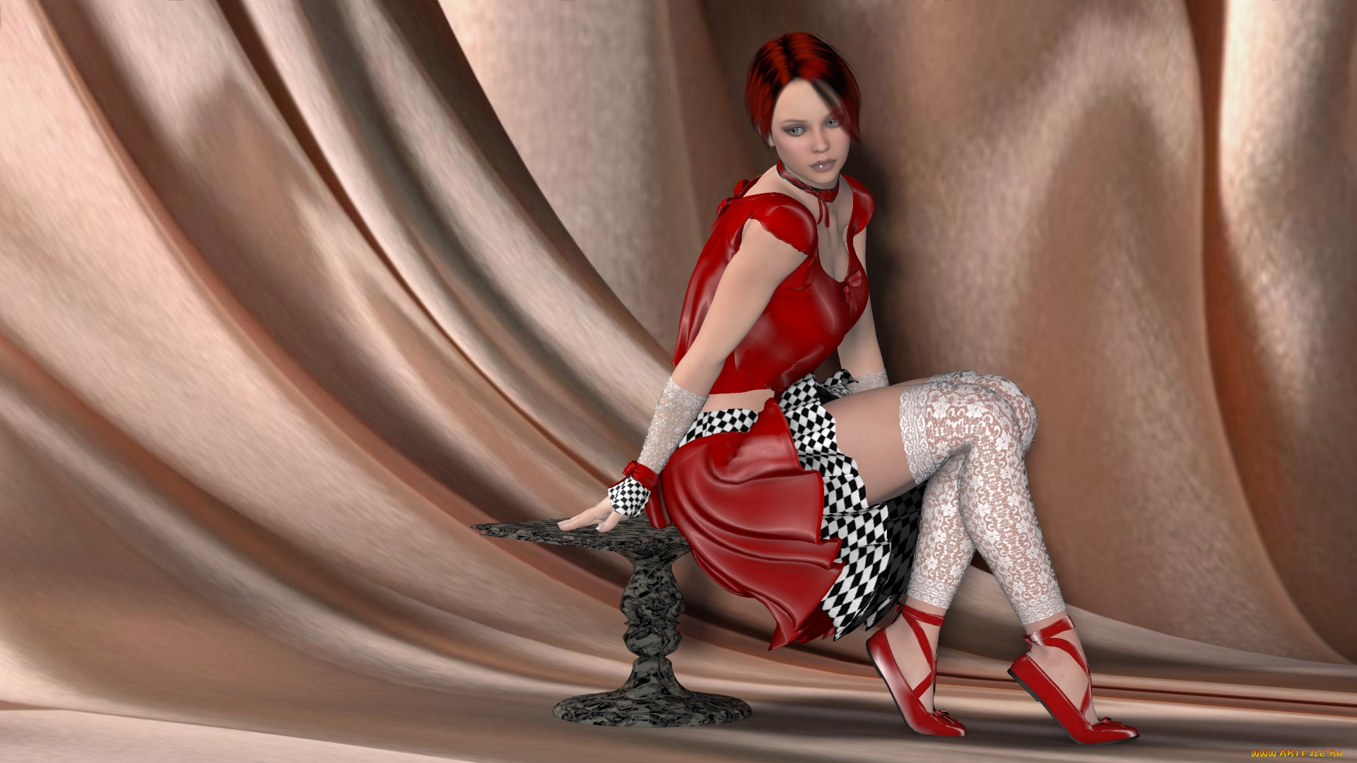 3д, графика, люди, , people, девушка, взгляд, фон