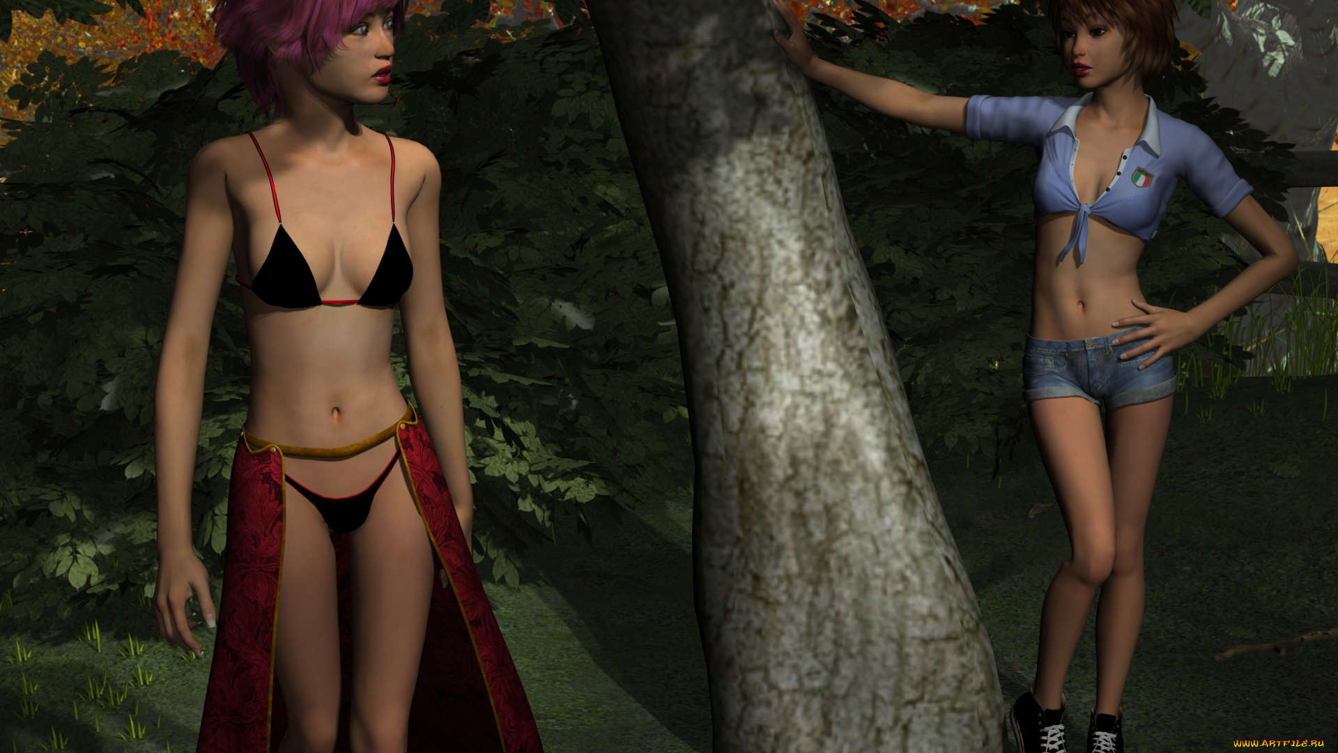 3д, графика, люди, , people, фон, взгляд, девушки