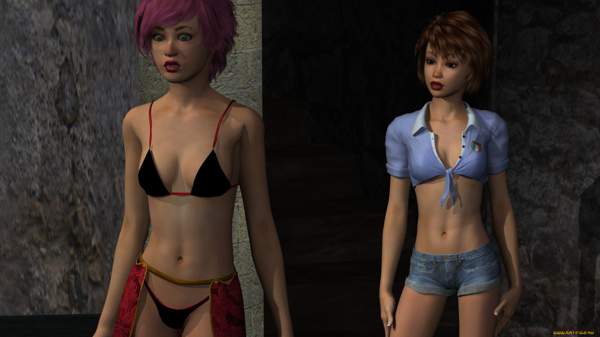 3д, графика, люди, , people, фон, взгляд, девушки