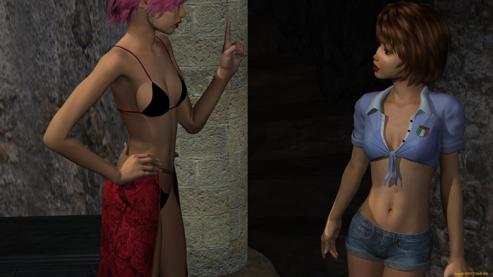 3д, графика, люди, , people, фон, взгляд, девушки