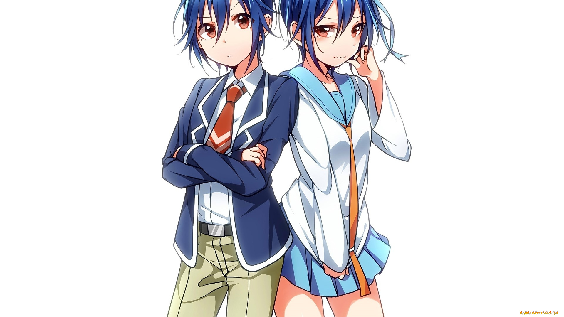 аниме, nisekoi, фон, парень, взгляд, девушка