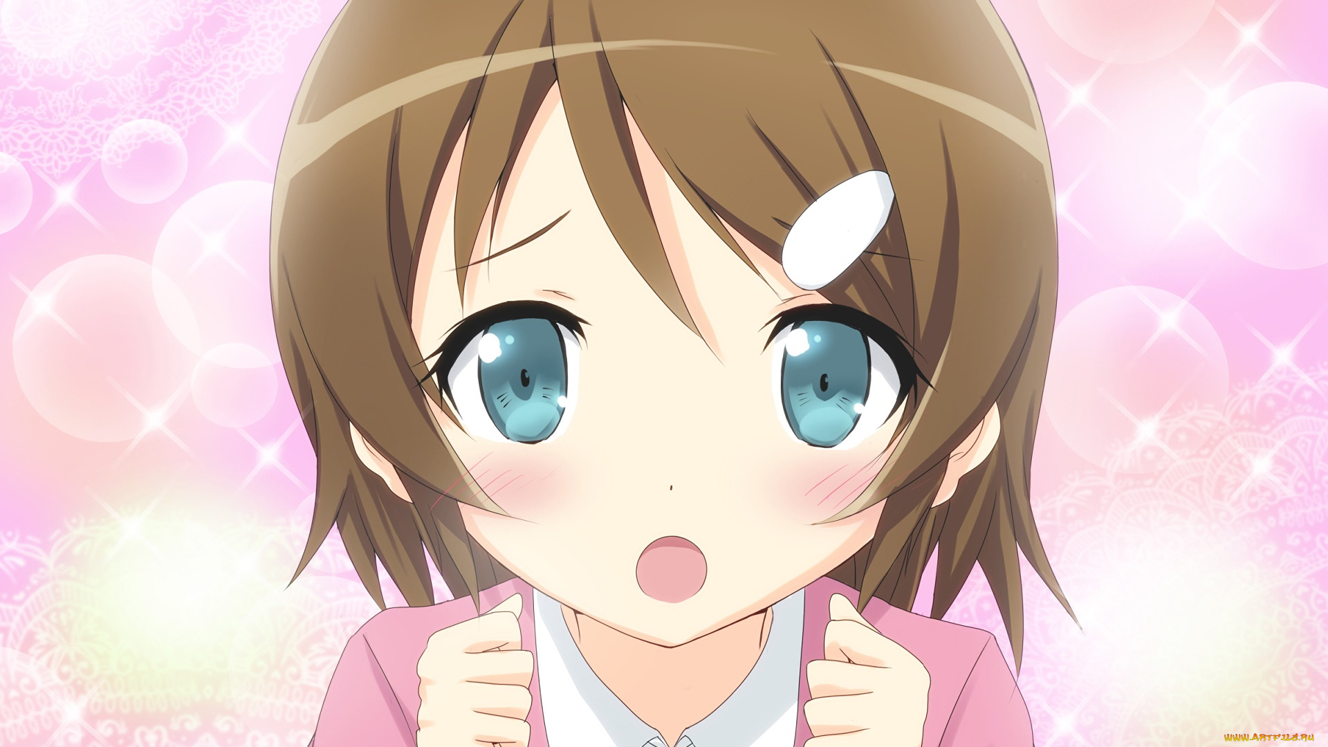 аниме, oreimo, девушка, фон, взгляд