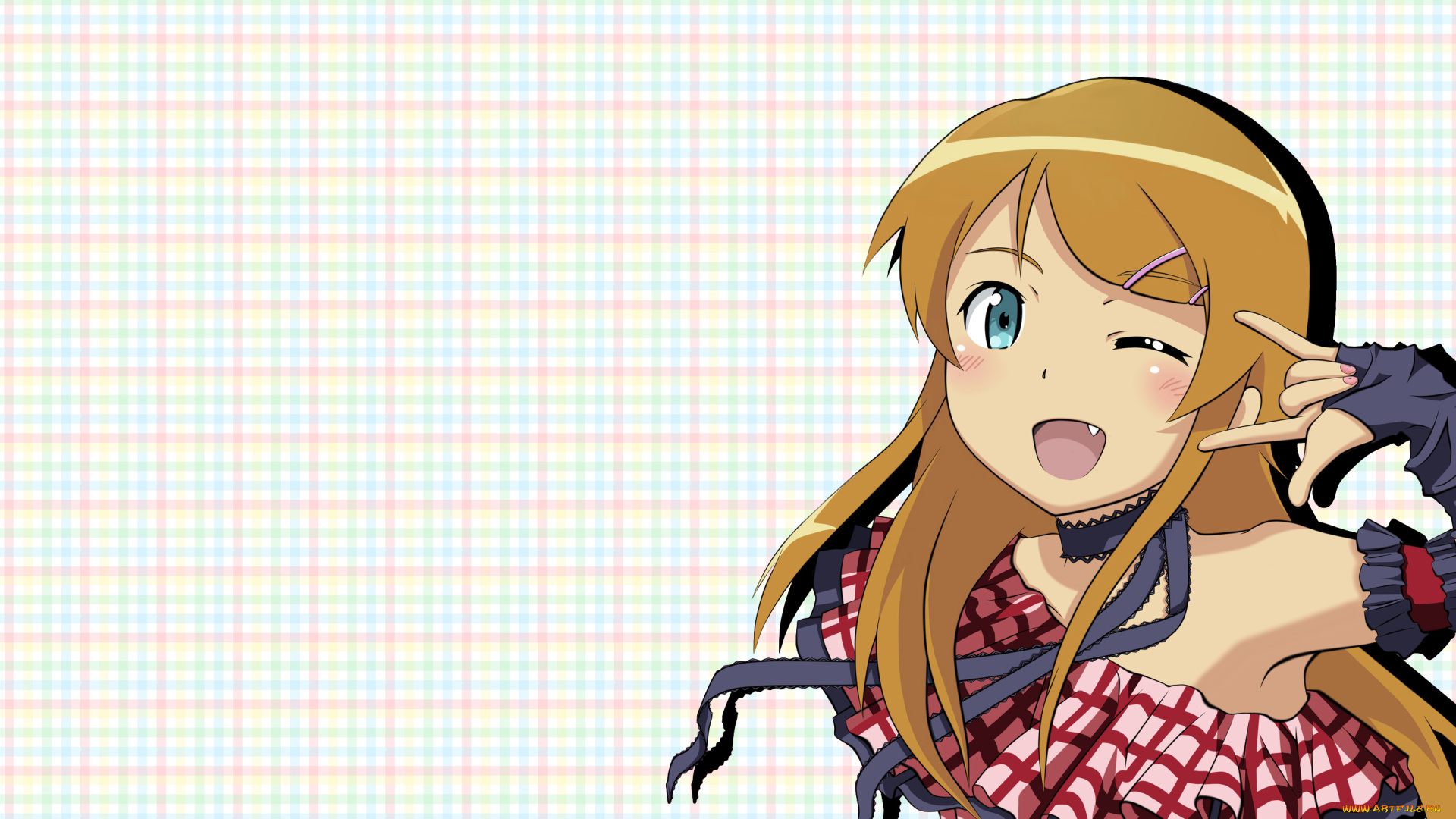 аниме, oreimo, фон, взгляд, девушка