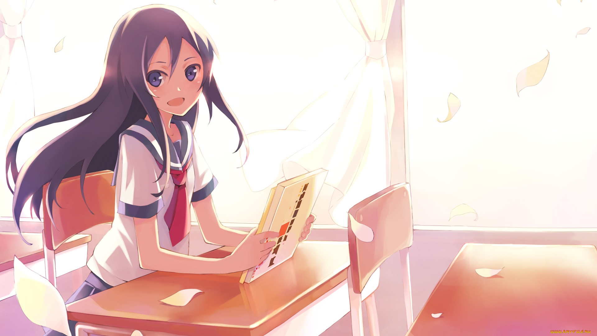 аниме, oreimo, взгляд, девушка, фон