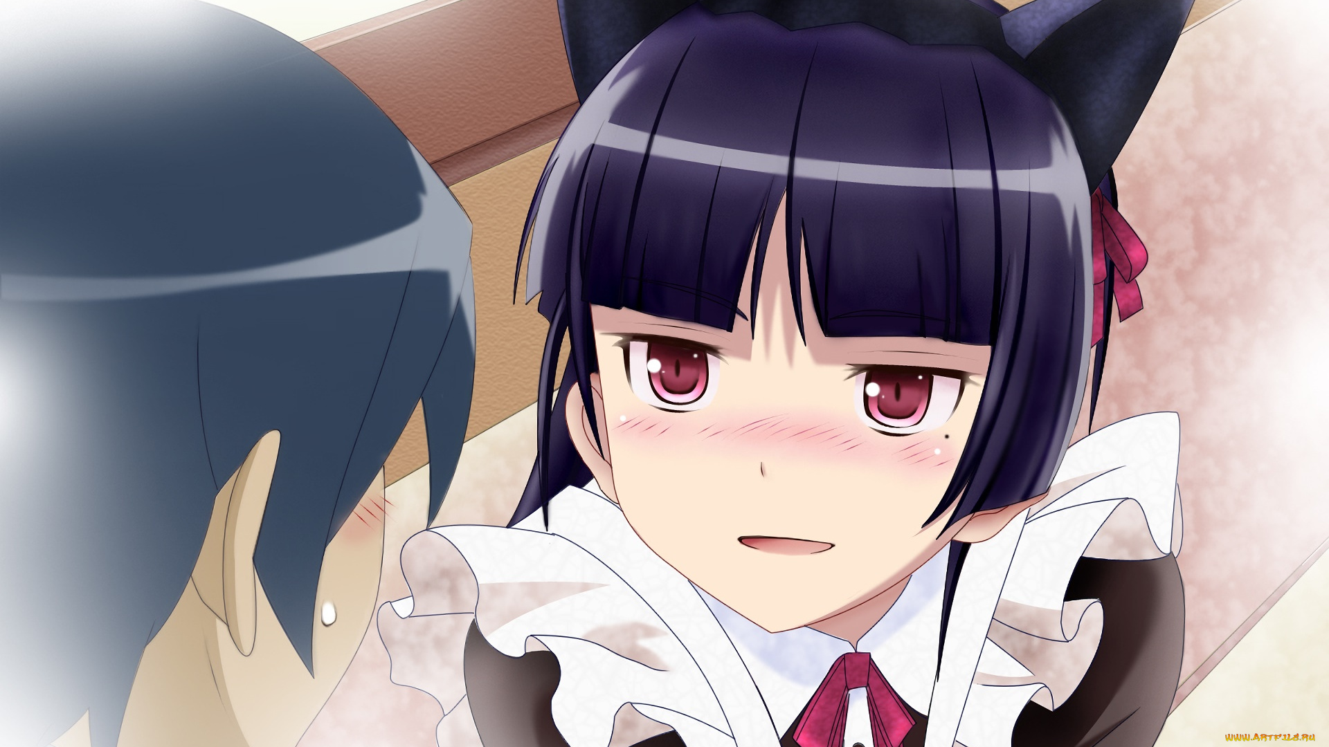 аниме, oreimo, взгляд, девушка, фон