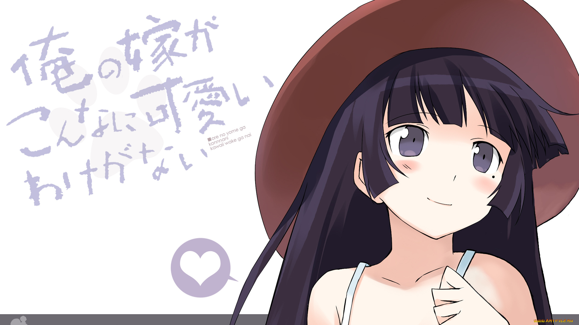 аниме, oreimo, взгляд, девушка, фон