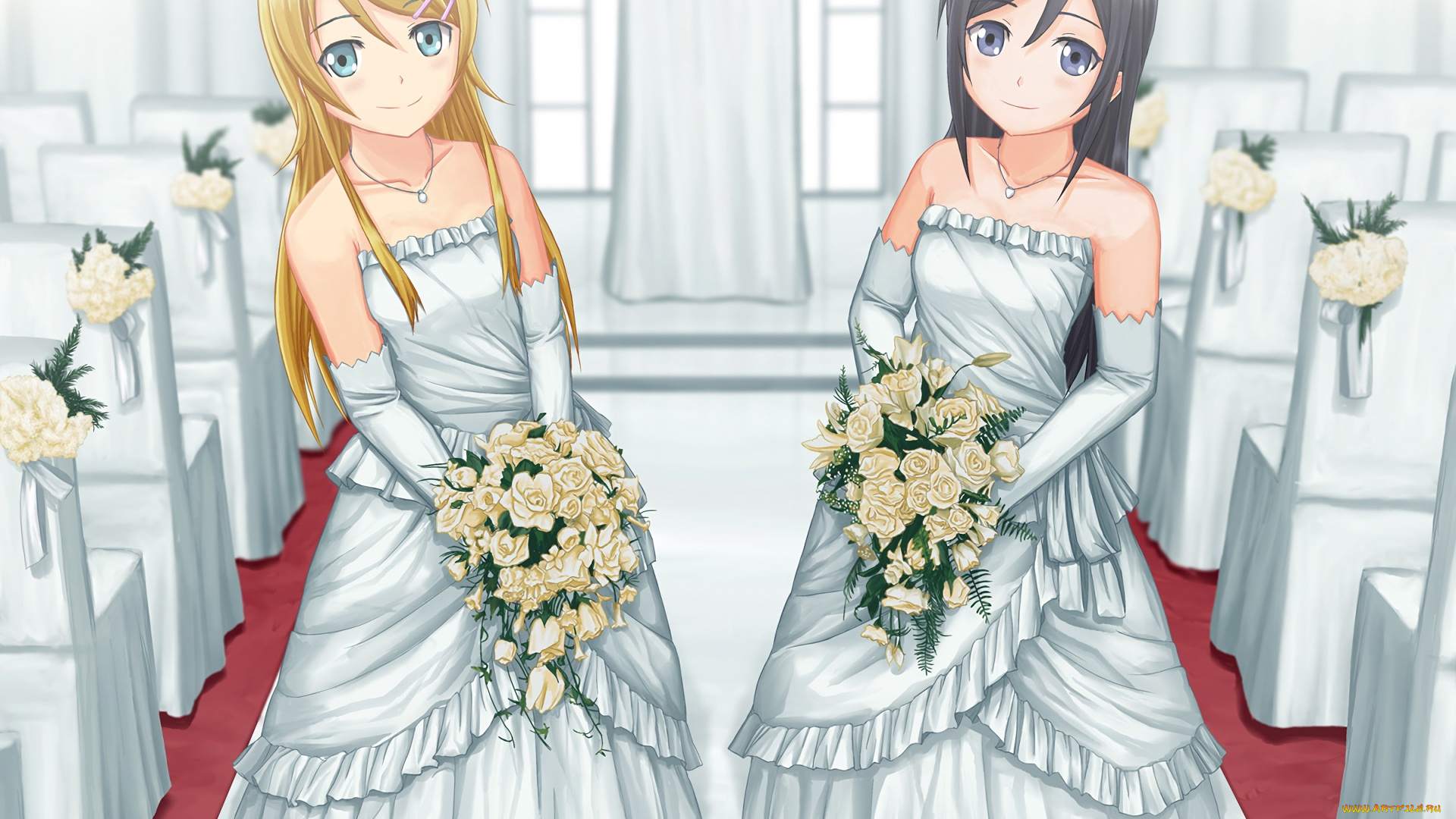 аниме, oreimo, взгляд, фон, девушки