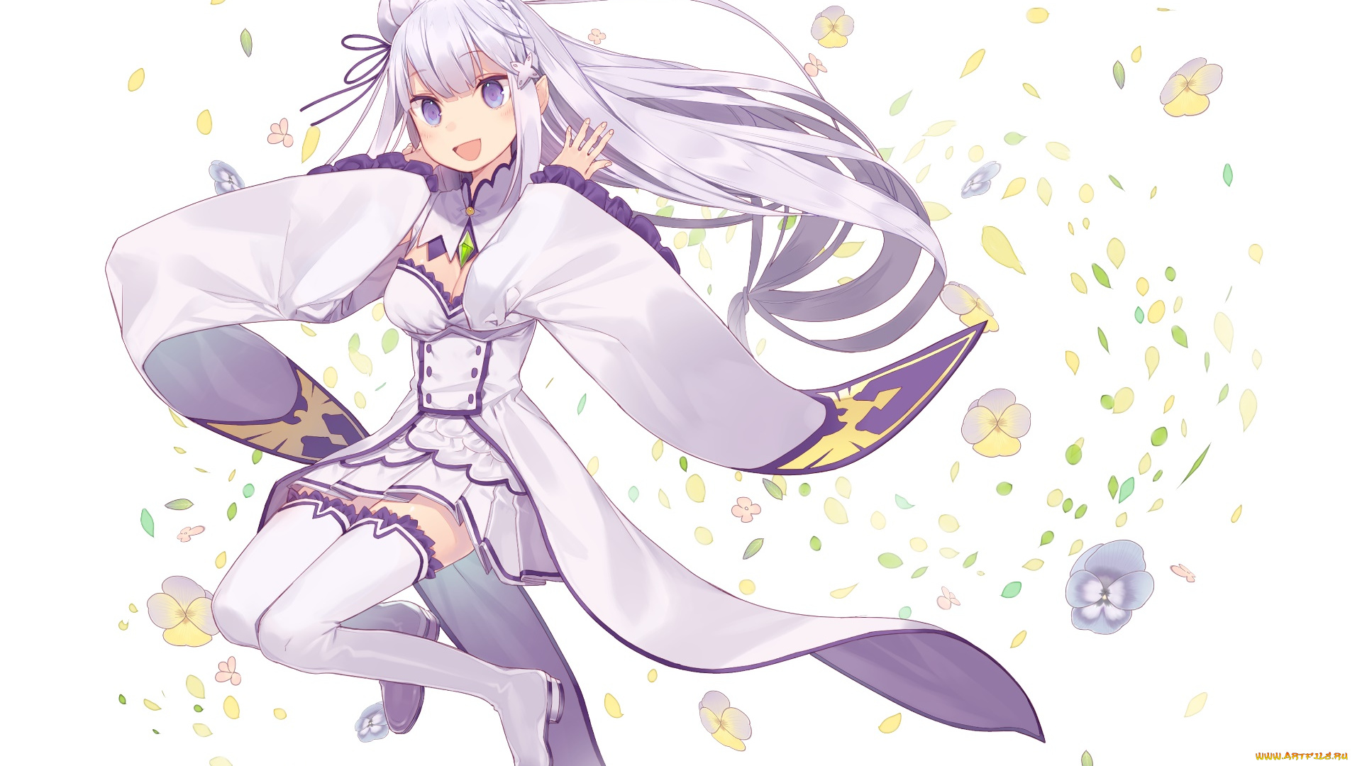 аниме, re, , zero, kara, hajimeru, isekai, seikatsu, фон, взгляд, девушка