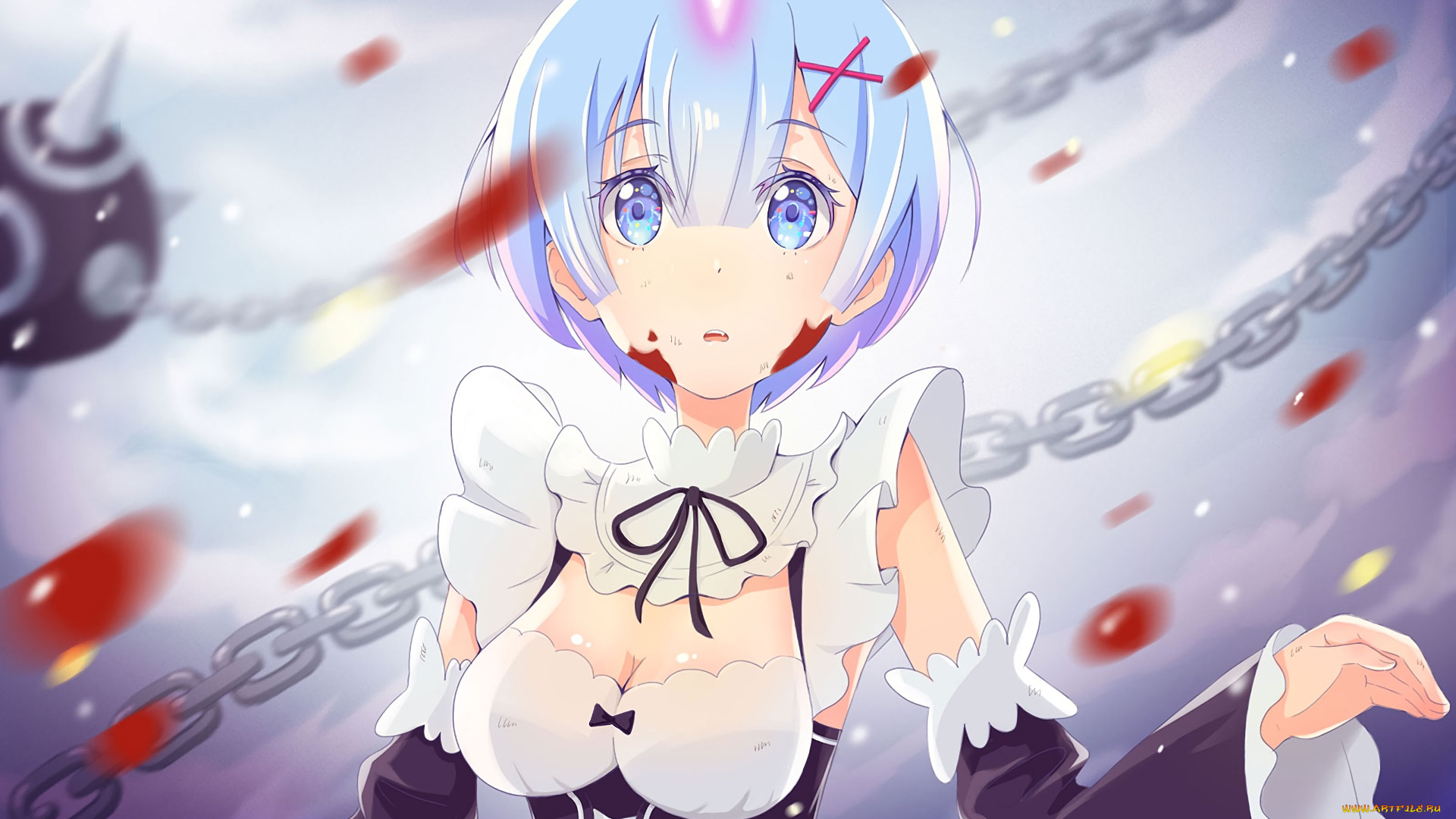 аниме, re, , zero, kara, hajimeru, isekai, seikatsu, девушка, взгляд, фон