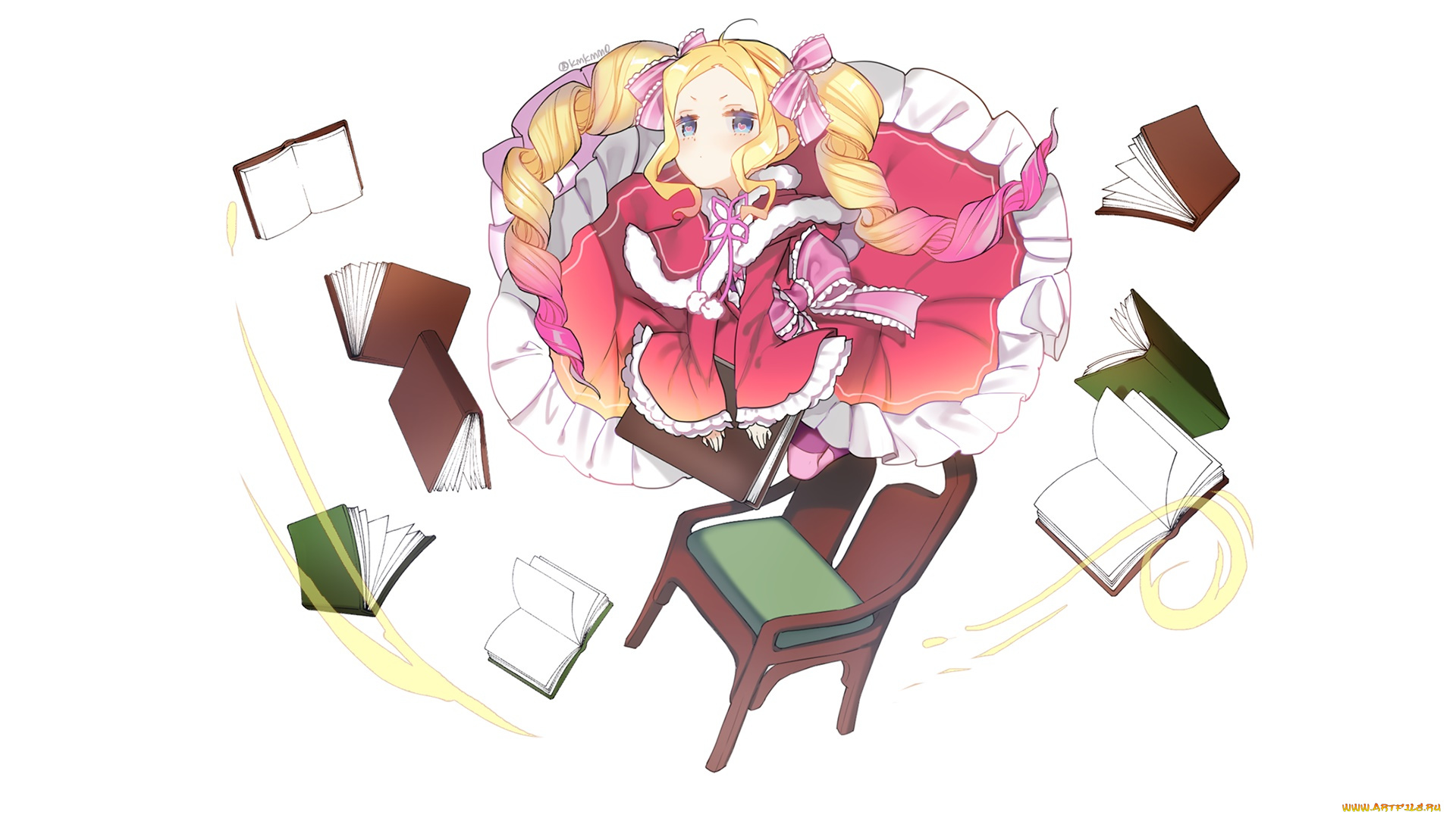 аниме, re, , zero, kara, hajimeru, isekai, seikatsu, фон, взгляд, девушка