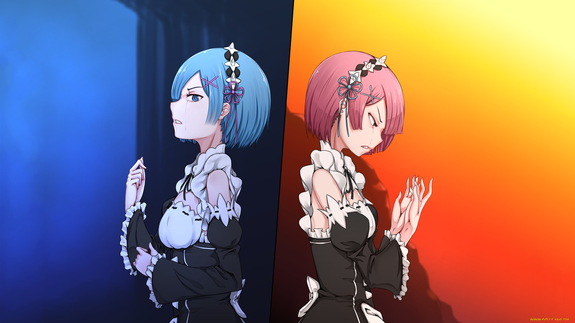 аниме, re, , zero, kara, hajimeru, isekai, seikatsu, фон, взгляд, девушки