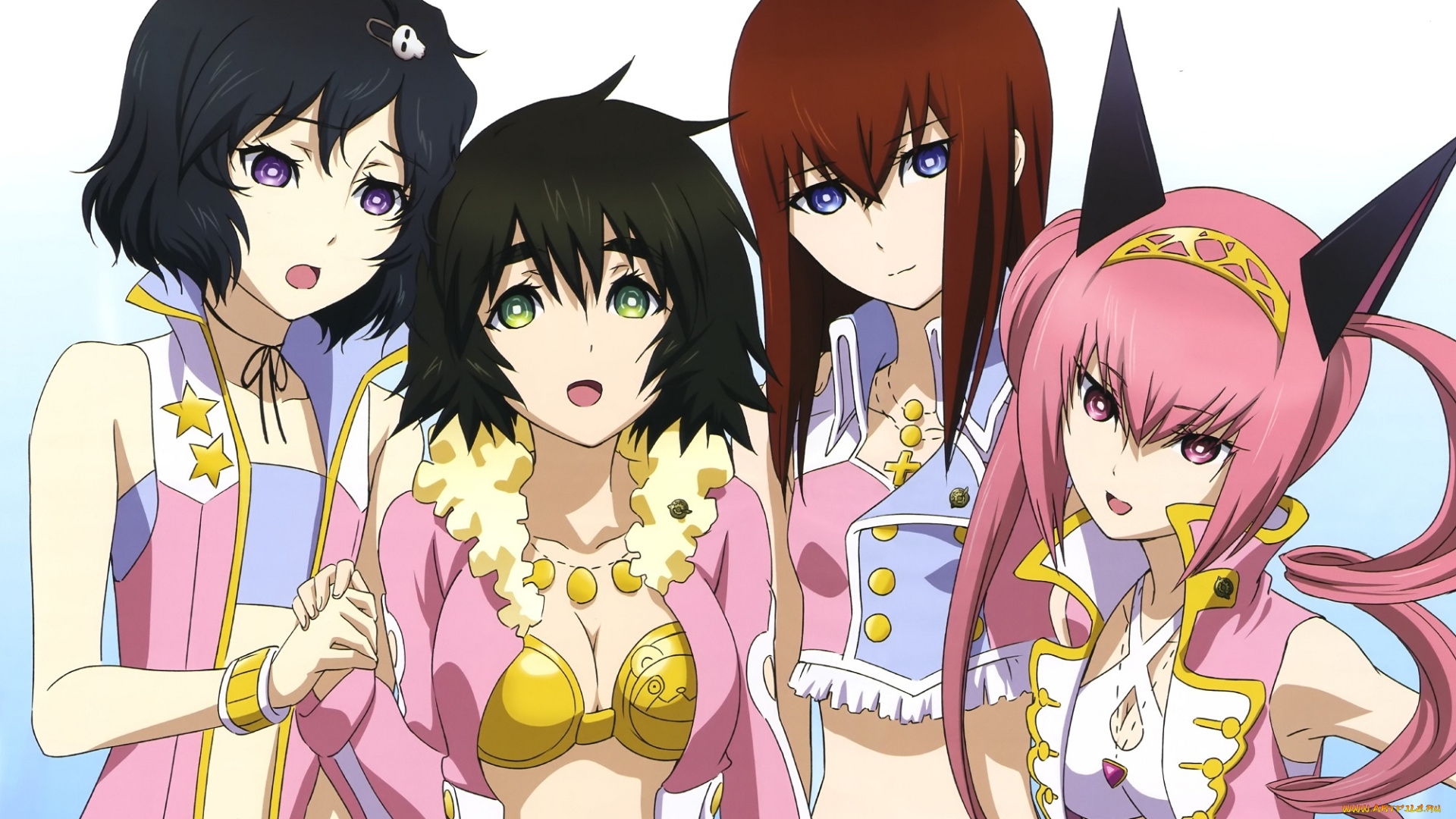 аниме, smile, precure, взгляд, девушки, фон