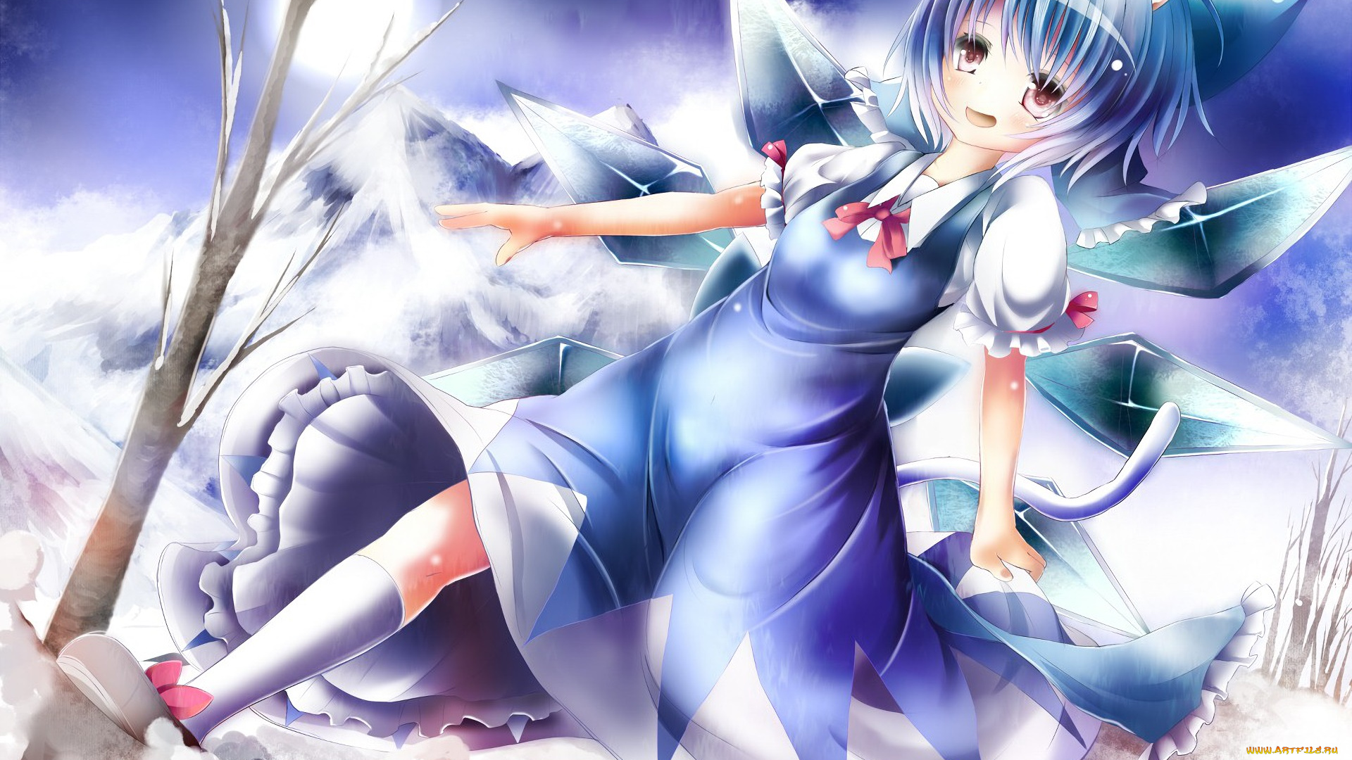 аниме, touhou, девушка, фон, взгляд