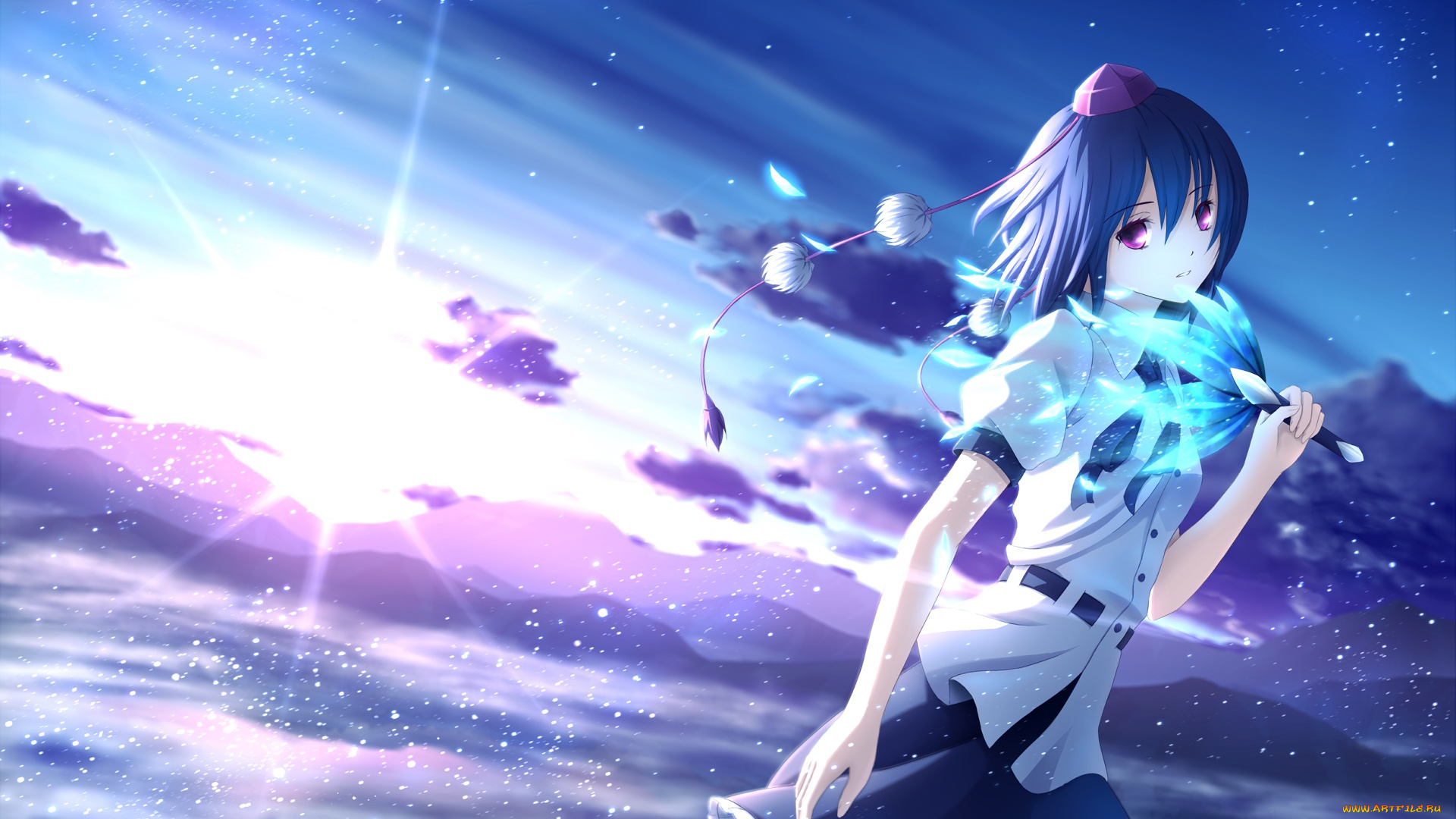 аниме, touhou, фон, взгляд, девушка