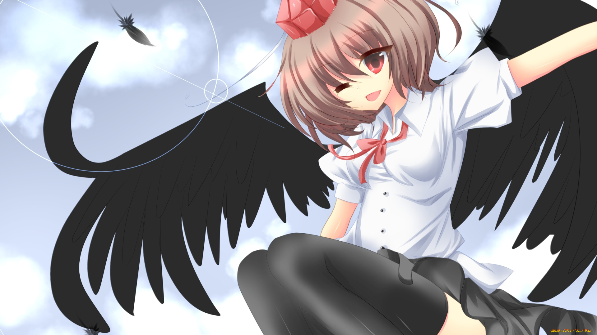 аниме, touhou, фон, взгляд, девушка