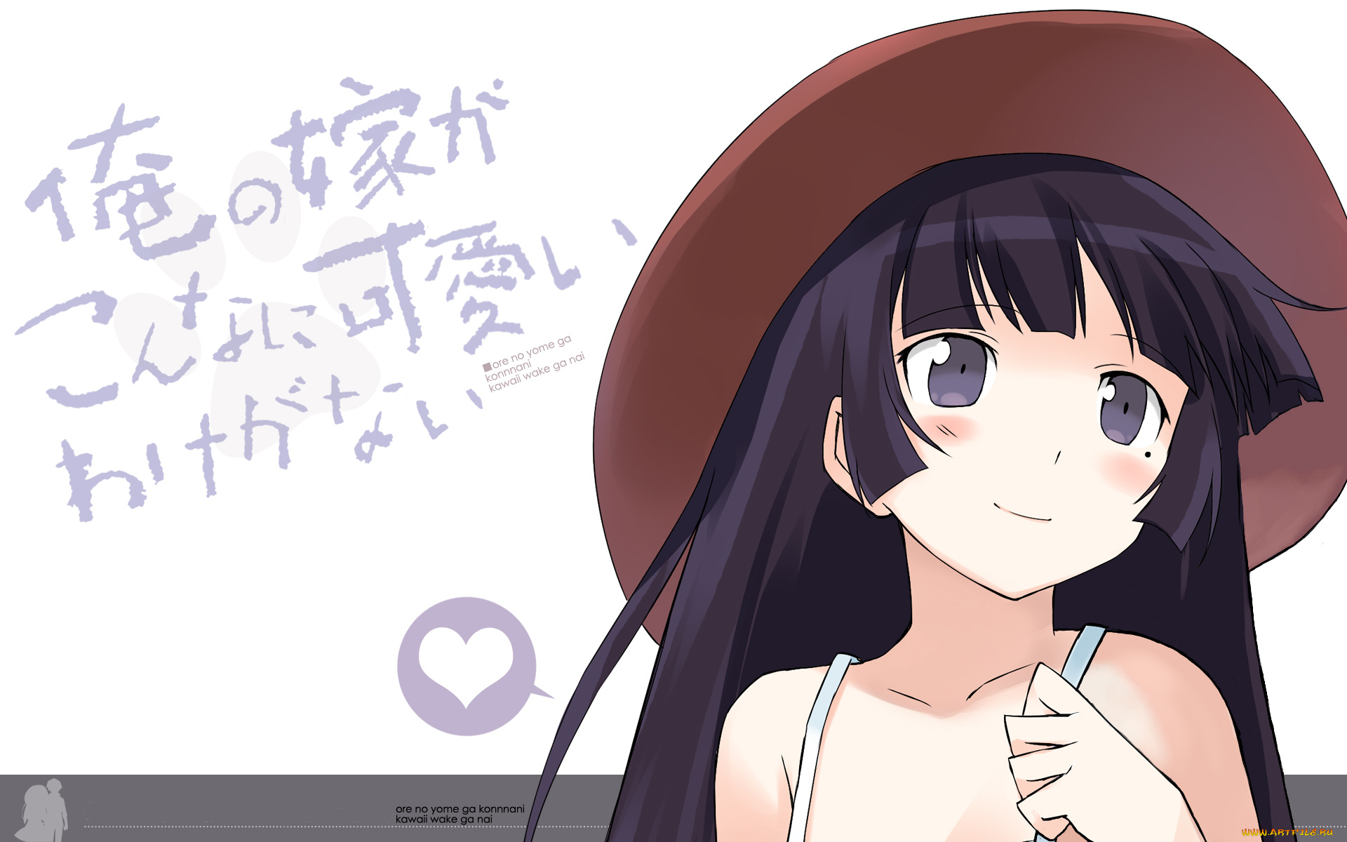 аниме, oreimo, взгляд, девушка, фон