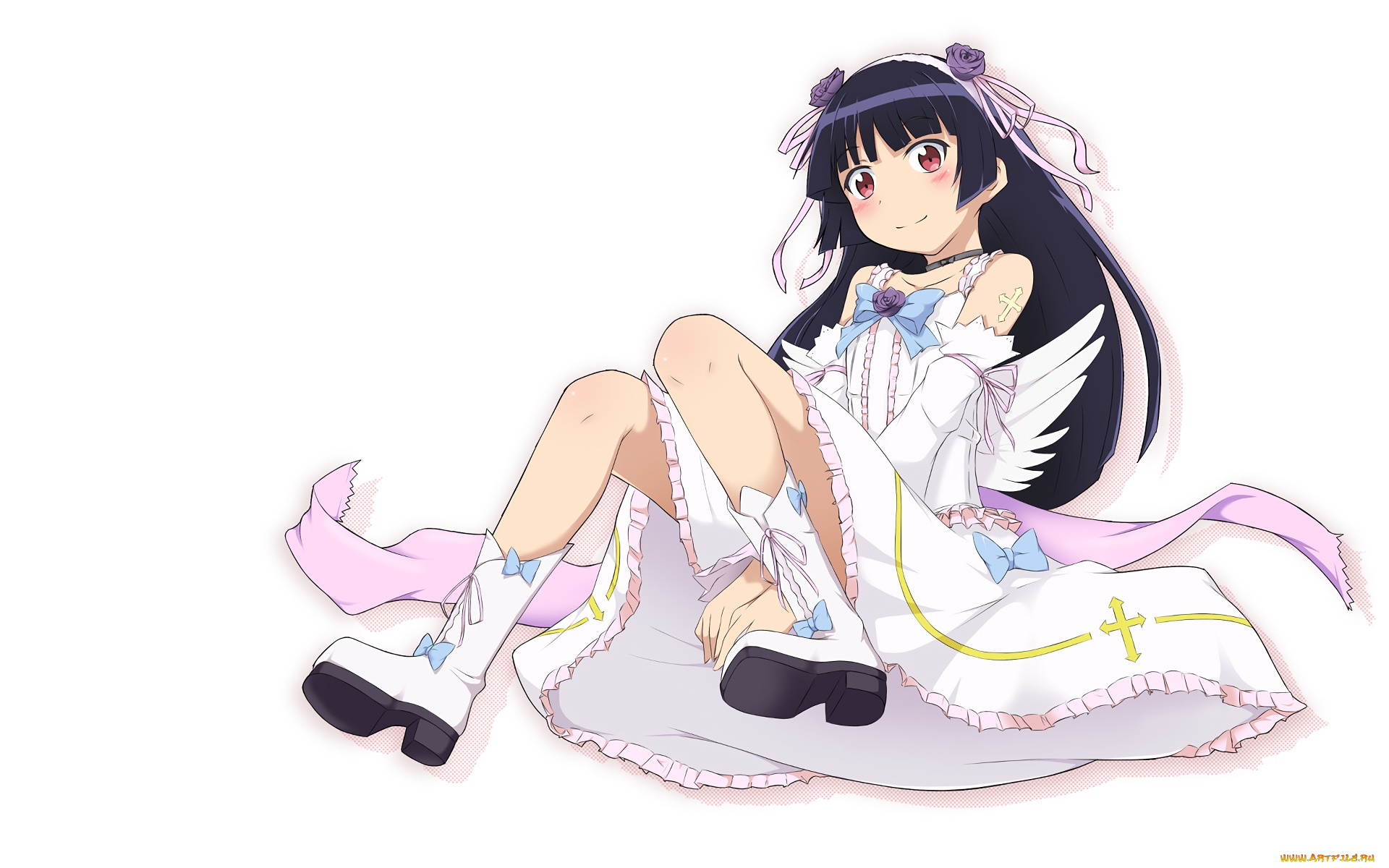 аниме, oreimo, взгляд, девушка, фон