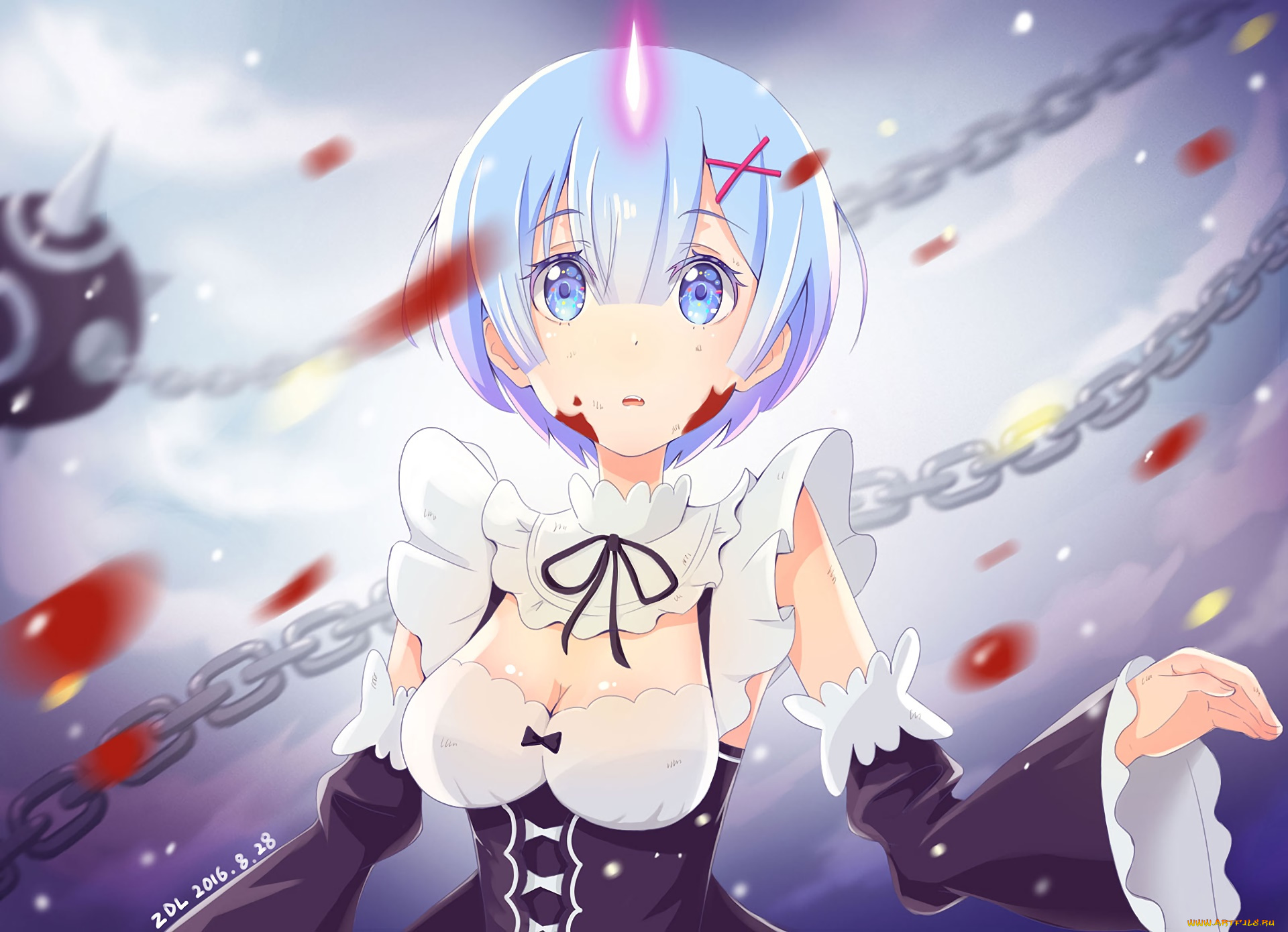 аниме, re, , zero, kara, hajimeru, isekai, seikatsu, девушка, взгляд, фон