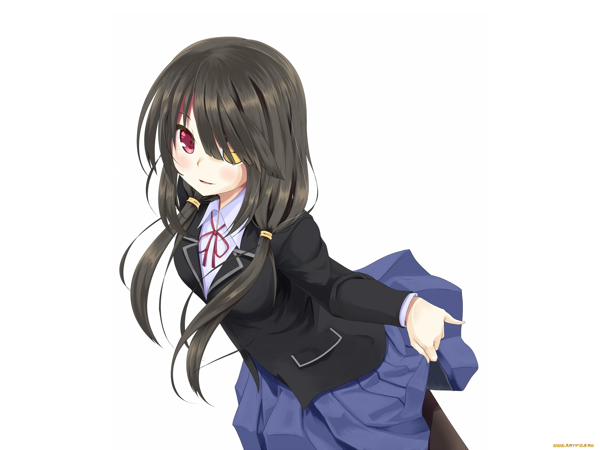 аниме, date, a, live, фон, взгляд, девушка