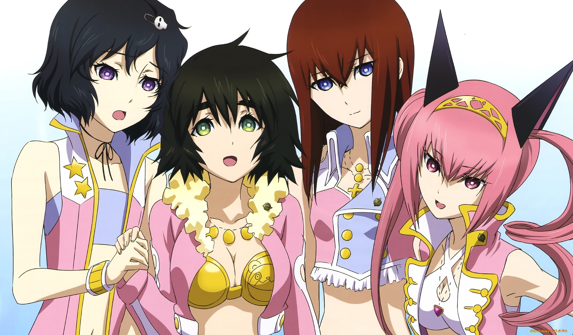 аниме, smile, precure, взгляд, девушки, фон