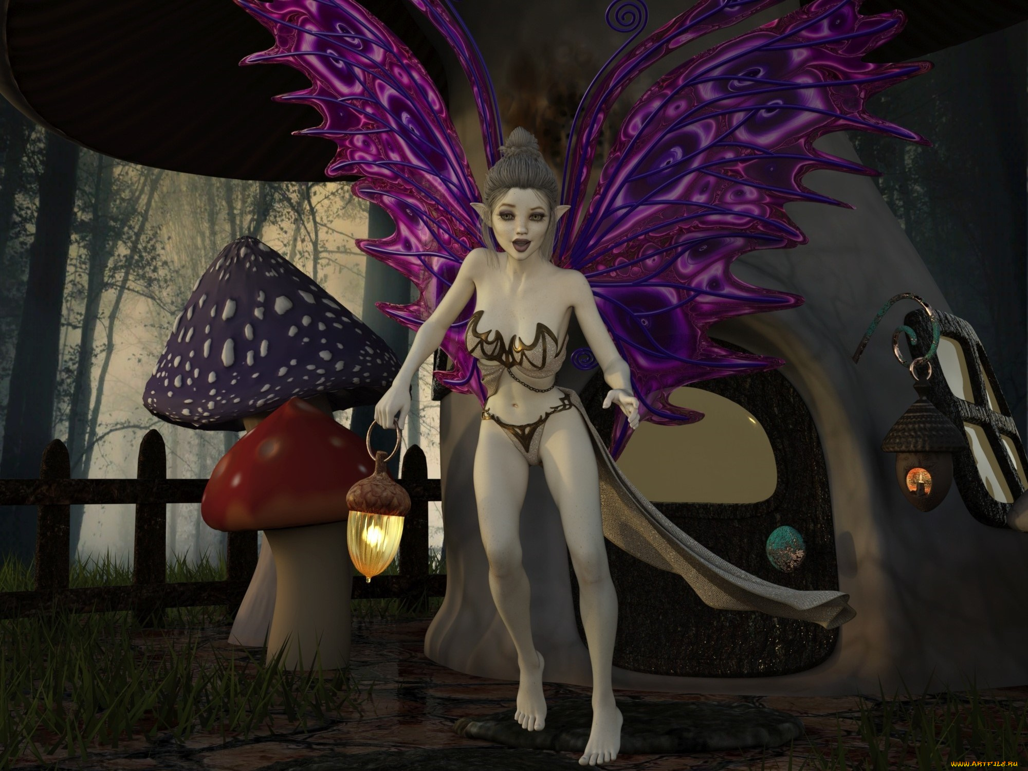 3д, графика, эльфы, , elves, взгляд, эльфийка, фон, грудь