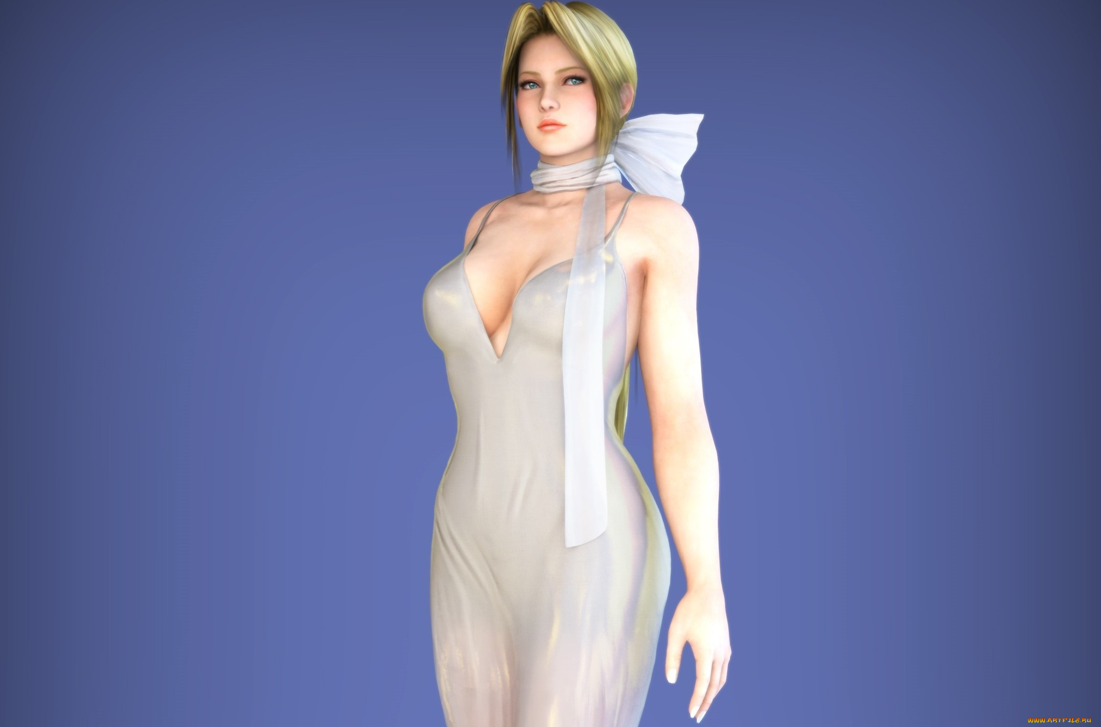 3д, графика, аниме, , anime, девушка, взгляд, фон