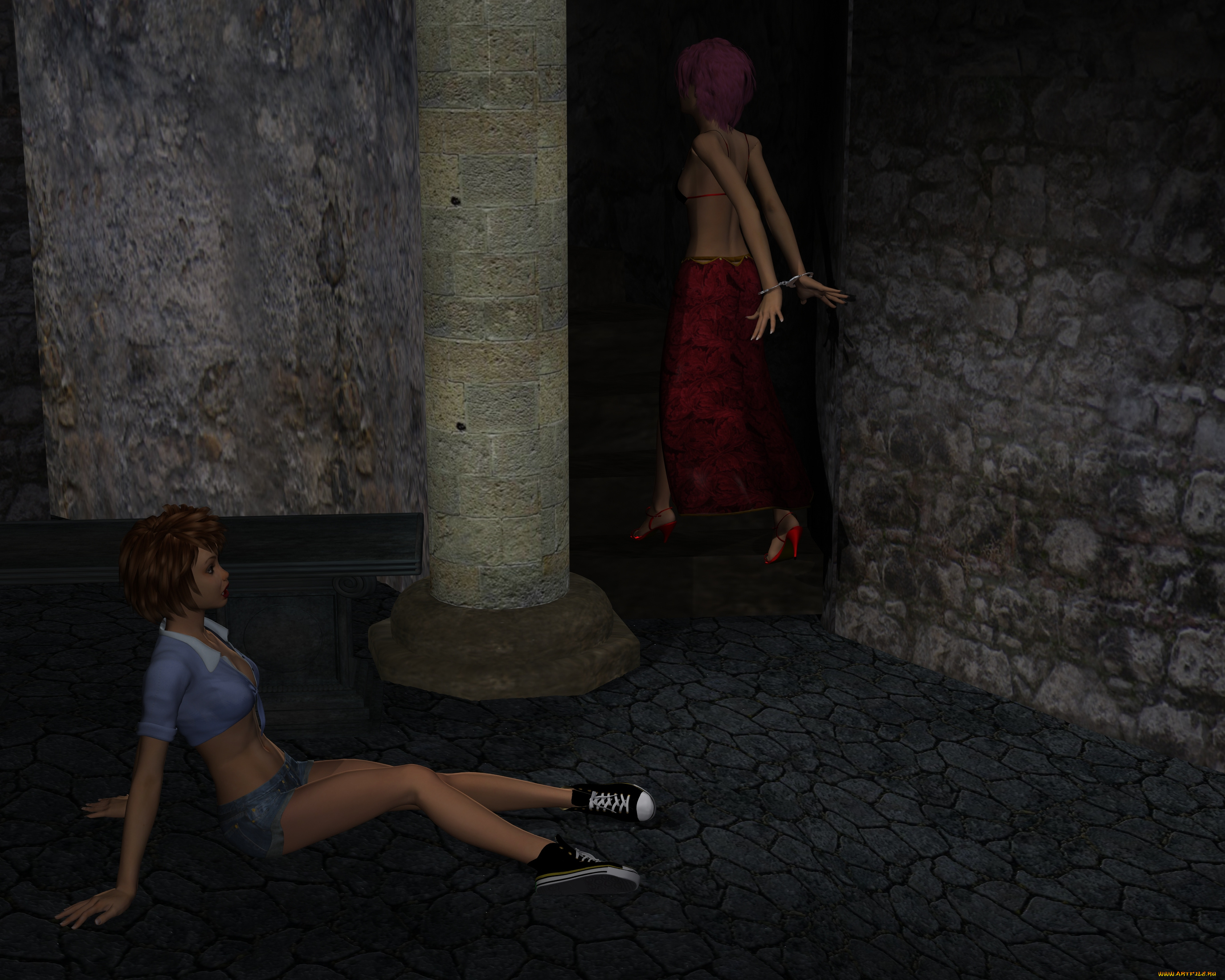 3д, графика, люди, , people, фон, взгляд, девушки