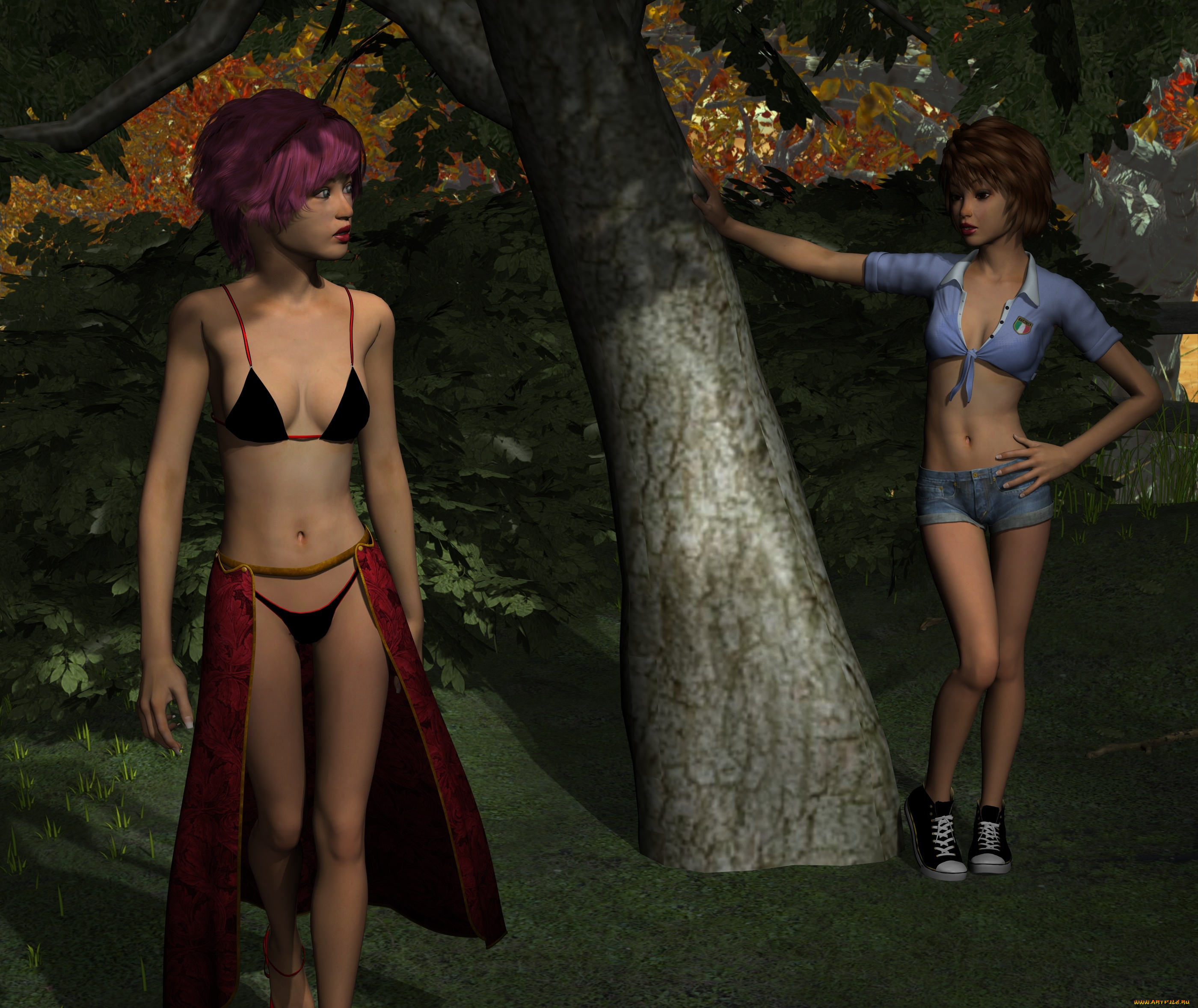 3д, графика, люди, , people, фон, взгляд, девушки