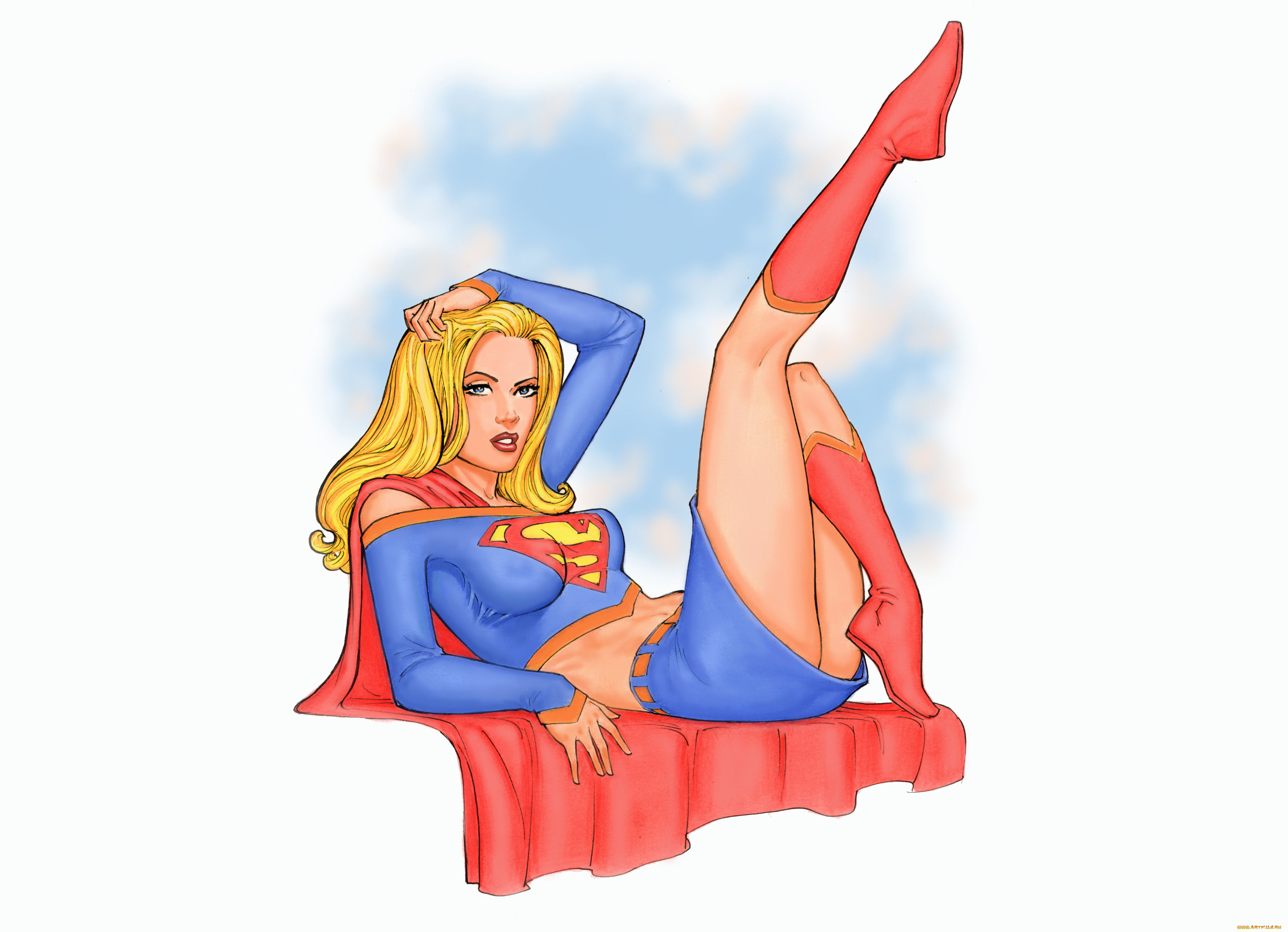 рисованное, комиксы, фон, униформа, взгляд, девушка