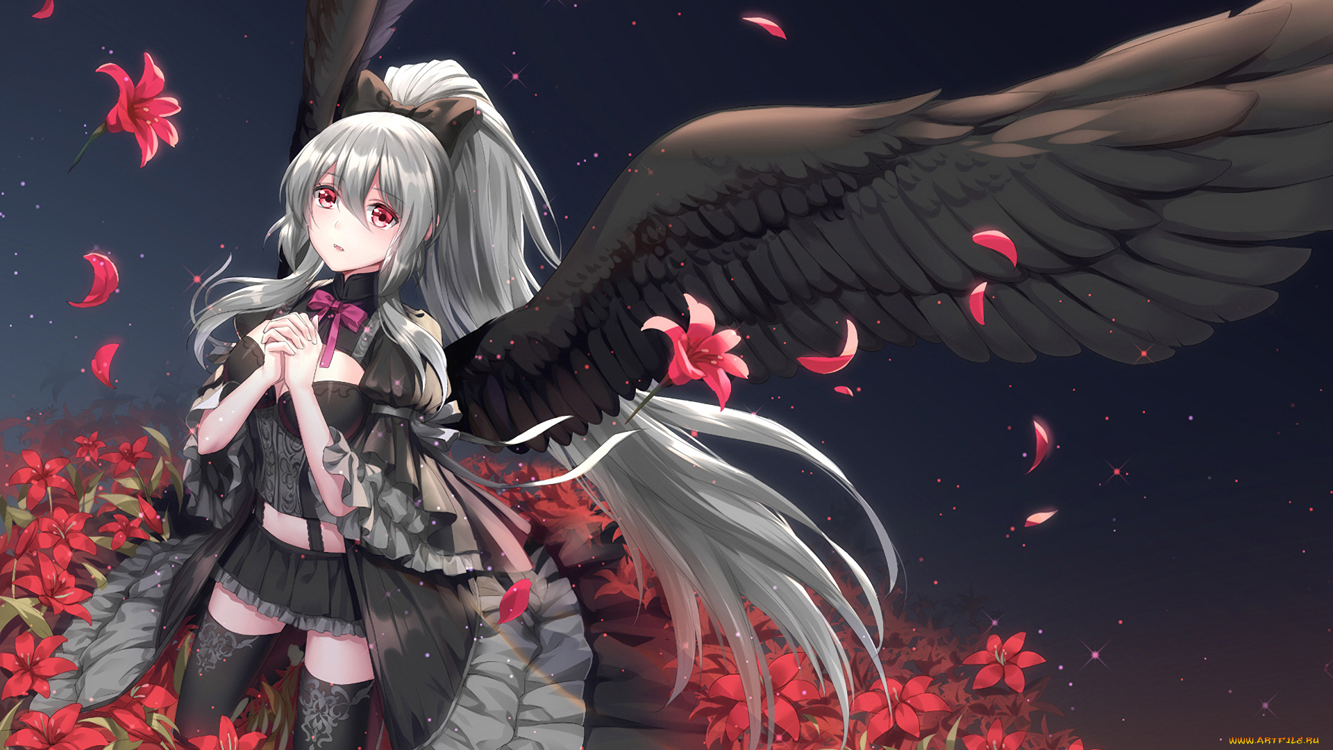 аниме, ангелы, , демоны, девушка