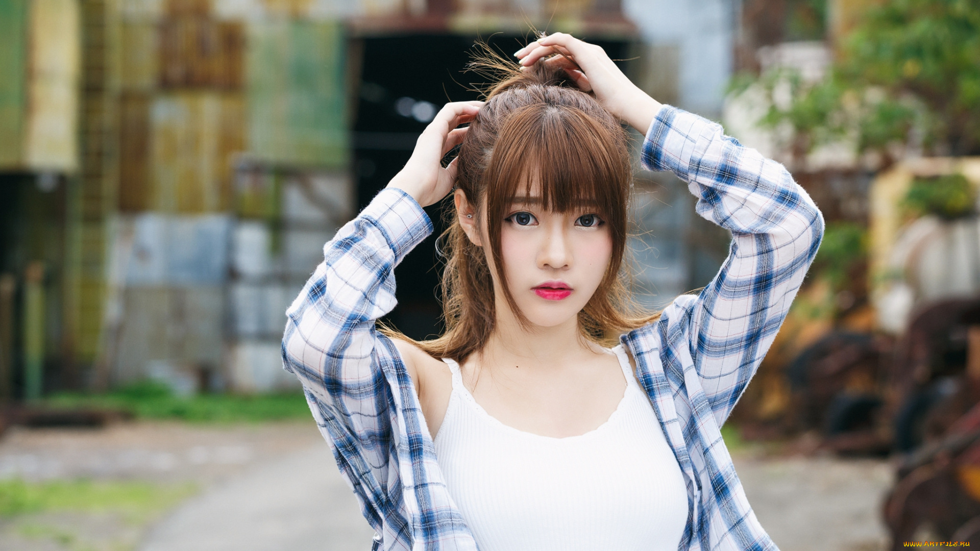 девушки, -unsort, , азиатки, лицо, взгляд