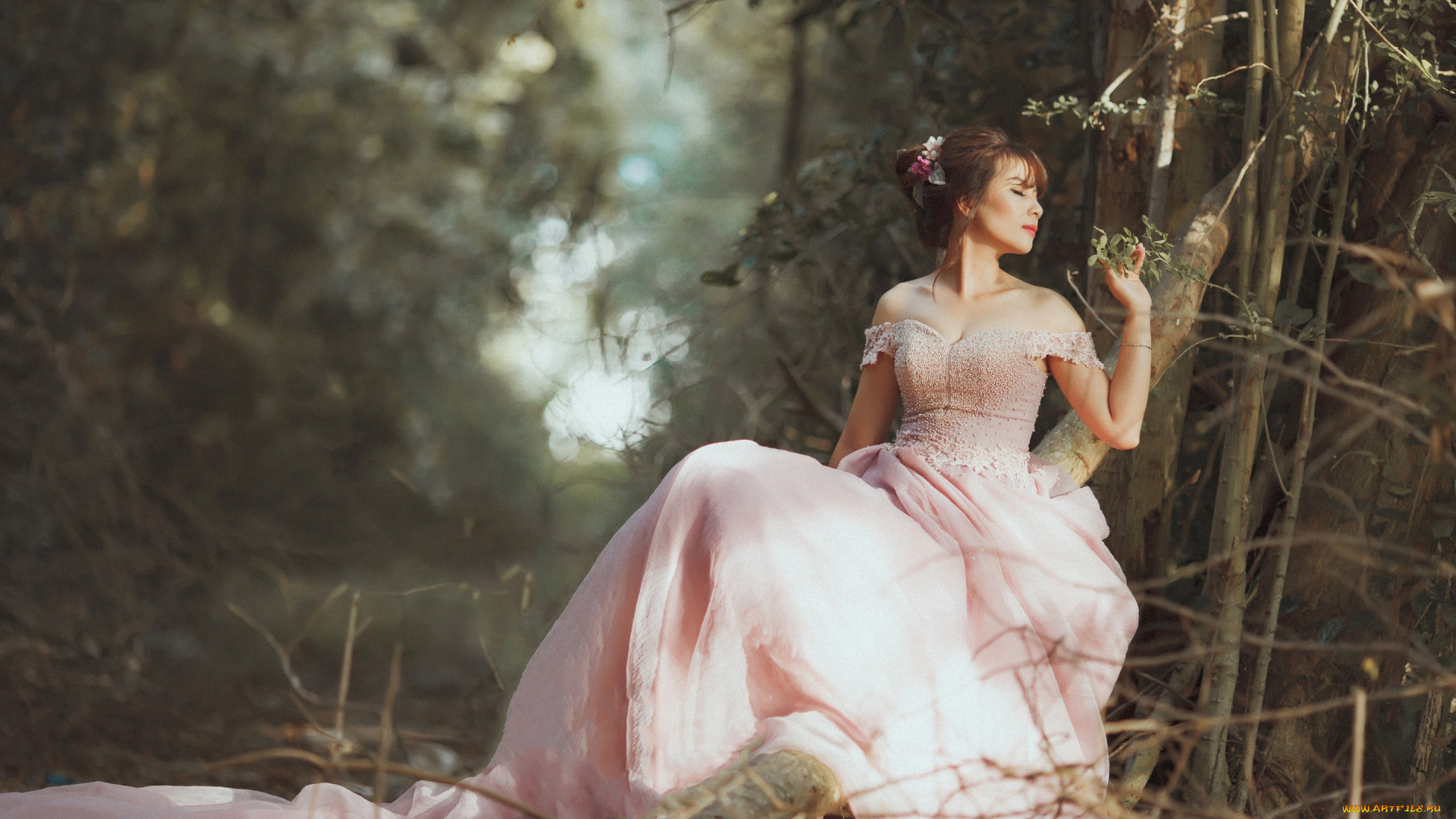 девушки, -unsort, , невесты, девушка, платье, настроение, боке, стиль, природа