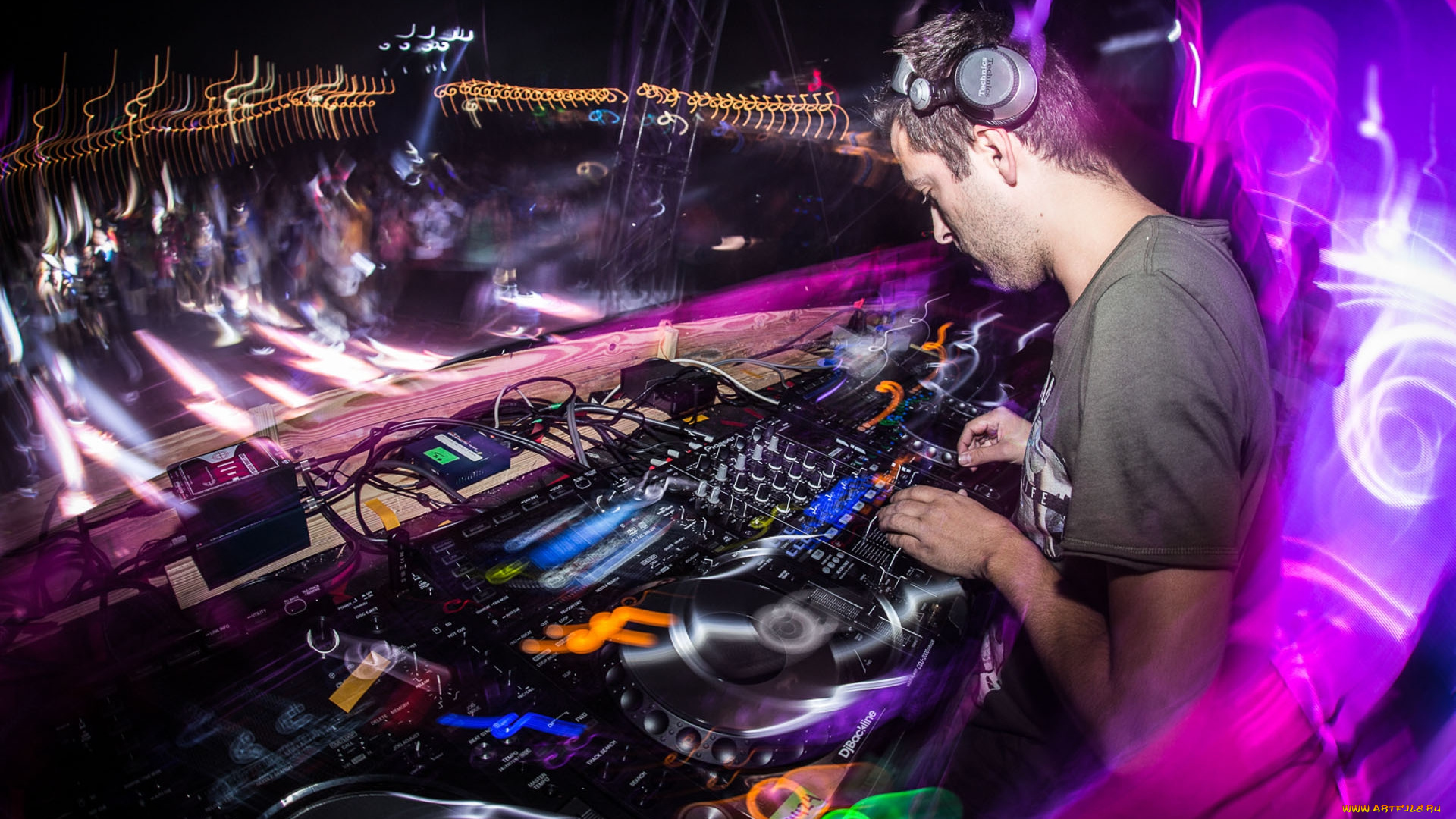 музыка, -, другое, наушники, парень, дискотека