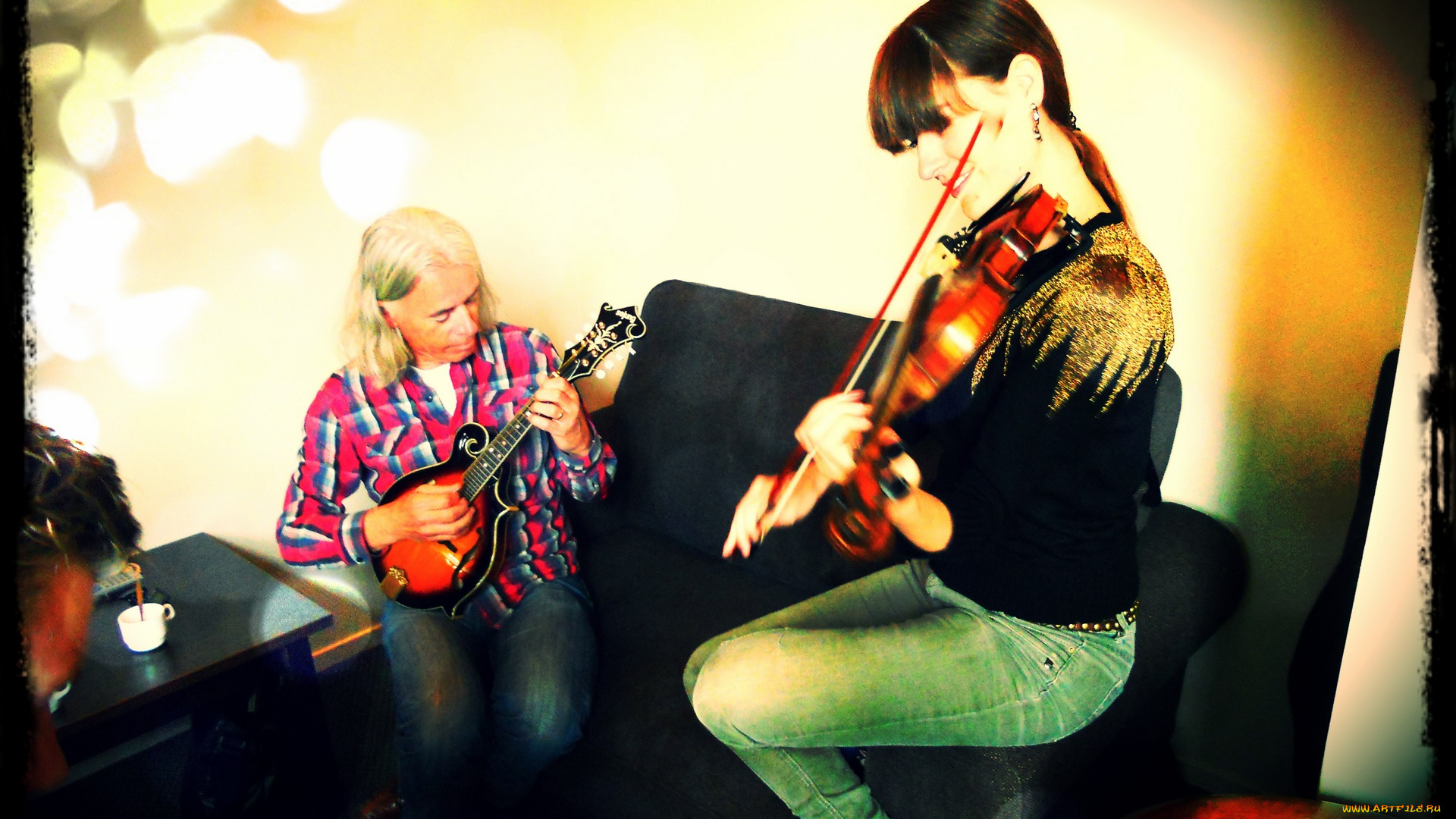 музыка, -, другое, скрипка, женщина, мужчина, гитара