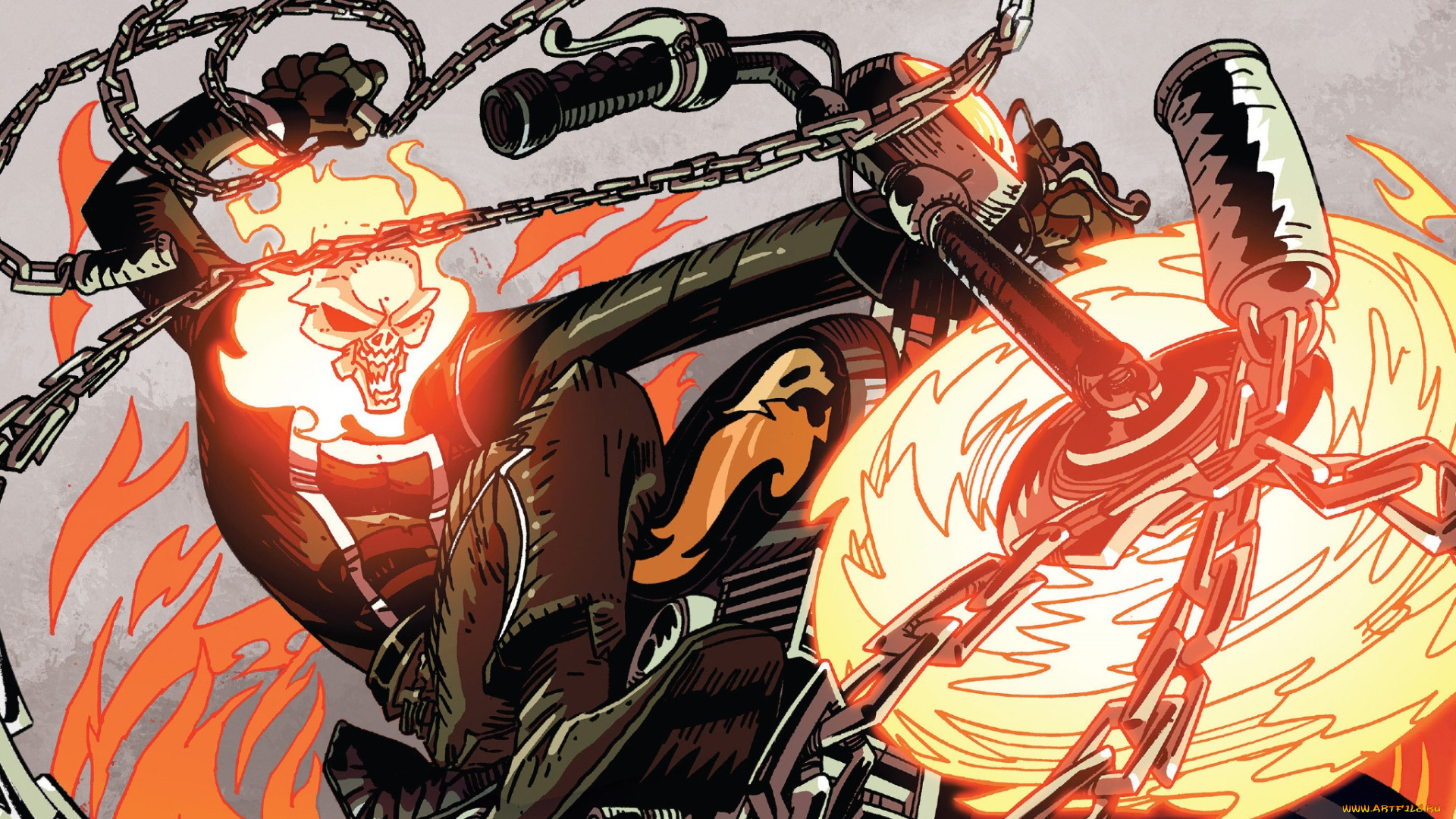 рисованное, комиксы, призрачный, гонщик